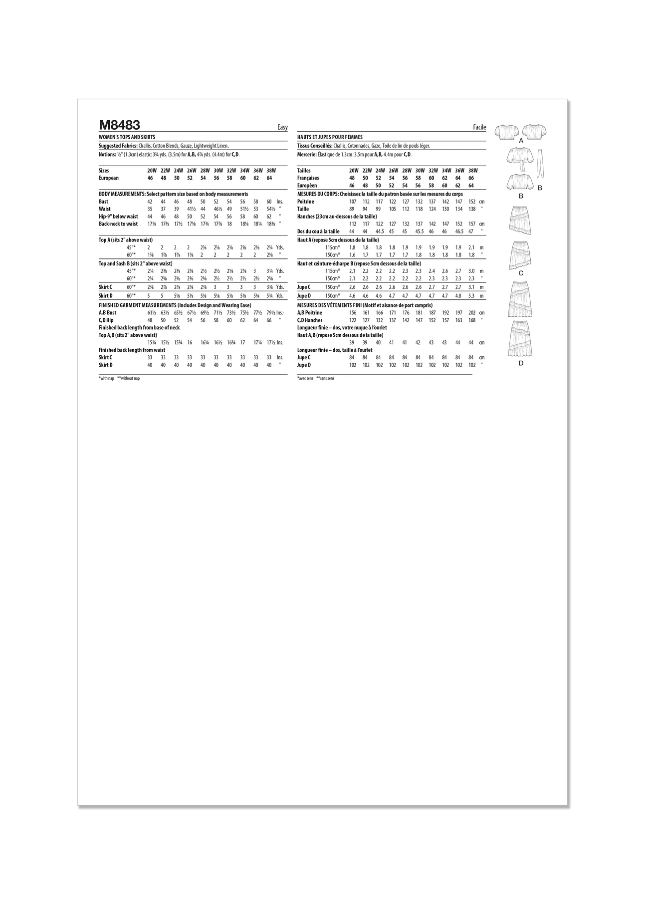 McCall's Sewing Pattern Women's Tops and Skirts (PDF) 8 McCall's Sewing Pattern Women's Tops and Skirts (PDF)