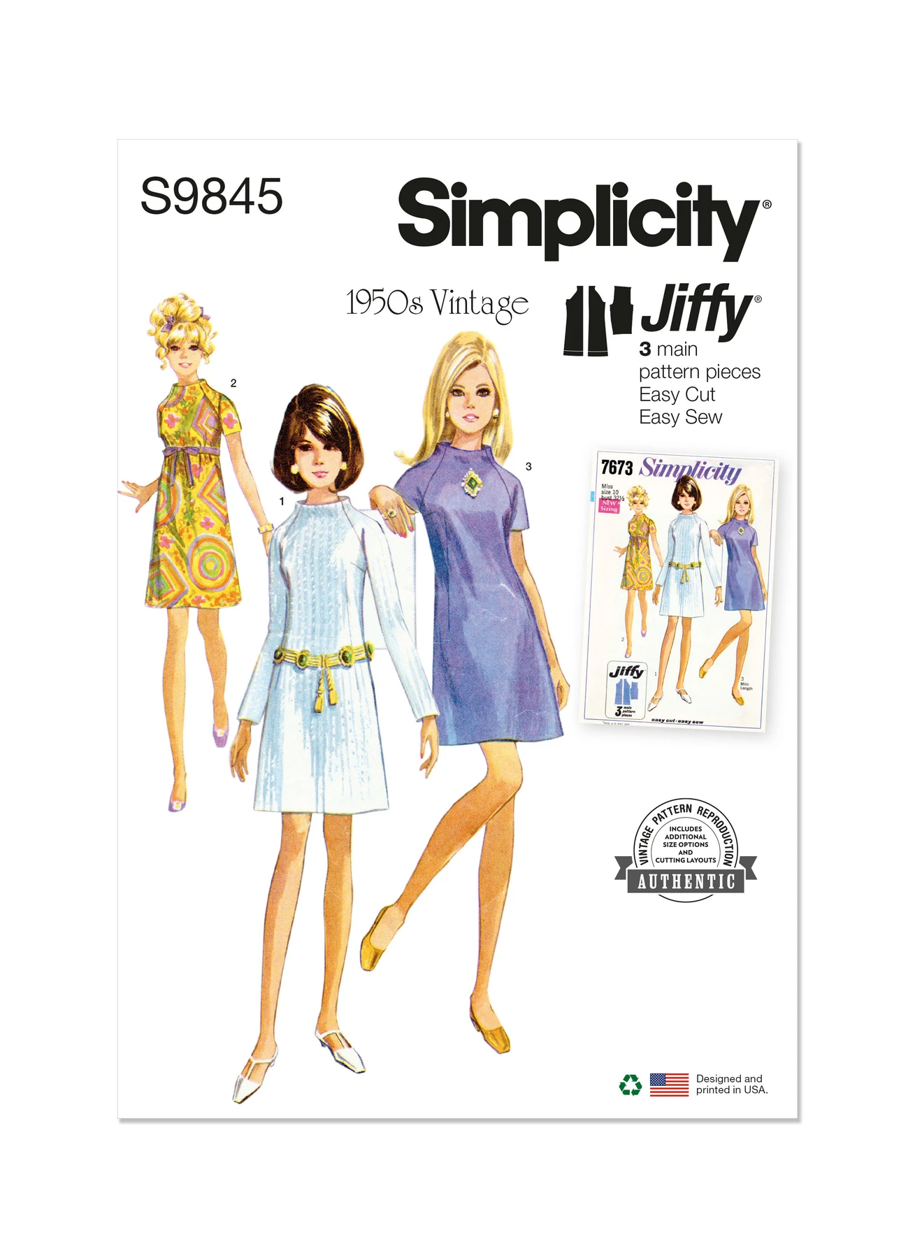 Simplicity Sewing Pattern 1960s Misses' Dress in Two Lengths 1 Simplicity Sewing Pattern 1960s Misses' Dress in Two Lengths