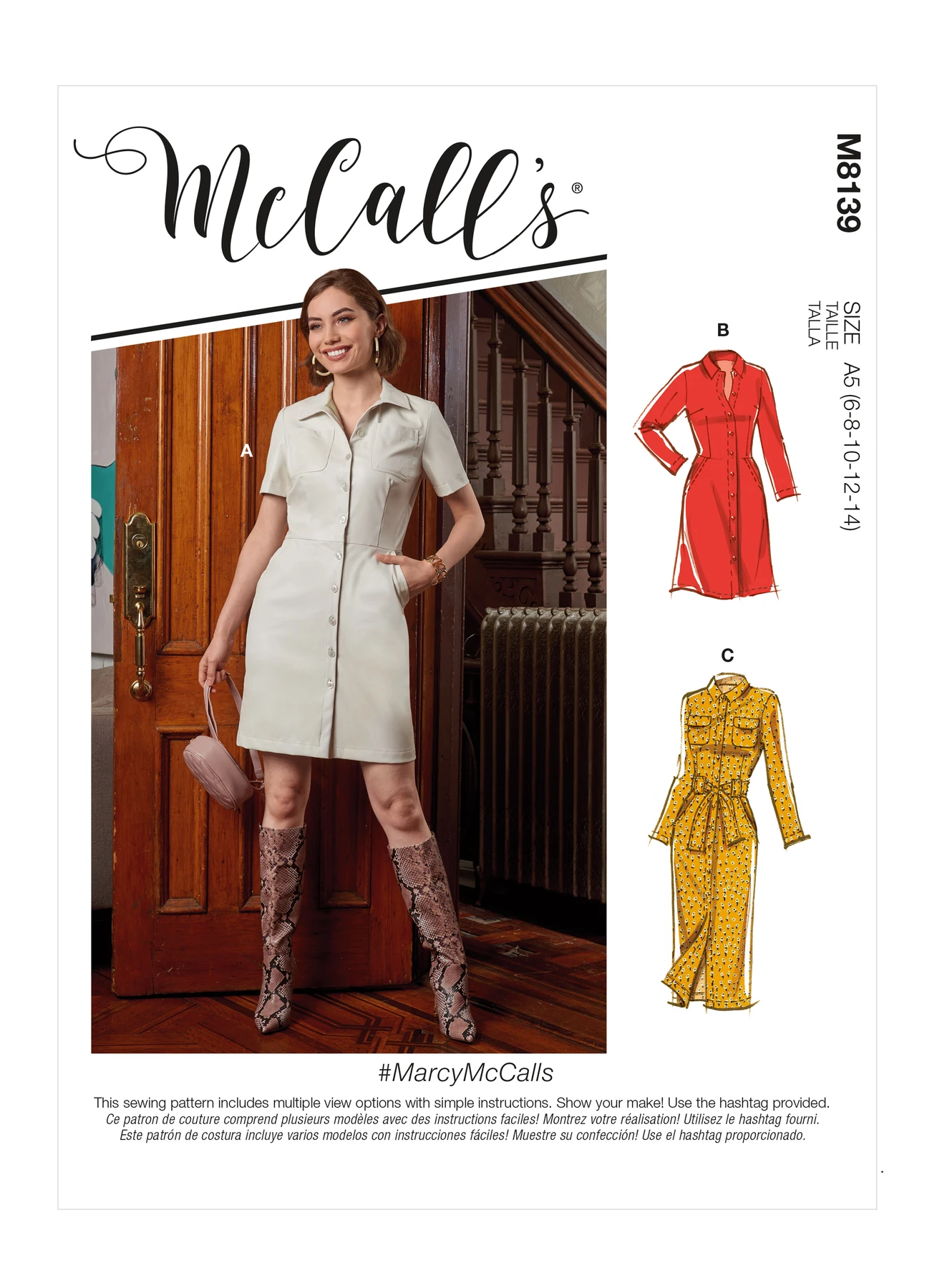 McCall's Sewing Pattern Misses' Dresses & Belt (PDF) 1 McCall's Sewing Pattern Misses' Dresses & Belt (PDF)