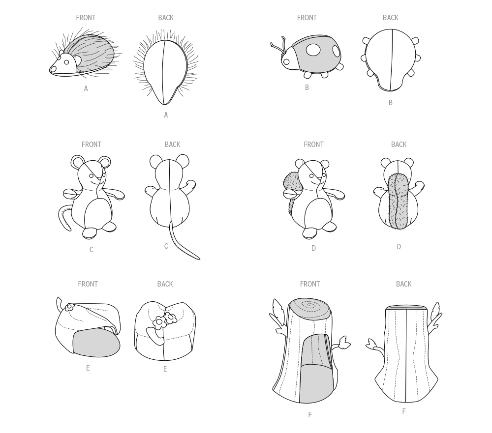 McCall's Sewing Pattern Plush Animals With Leaf and Tree Houses by Carla Reiss Design (PDF) 5 McCall's Sewing Pattern Plush Animals With Leaf and Tree Houses by Carla Reiss Design (PDF)