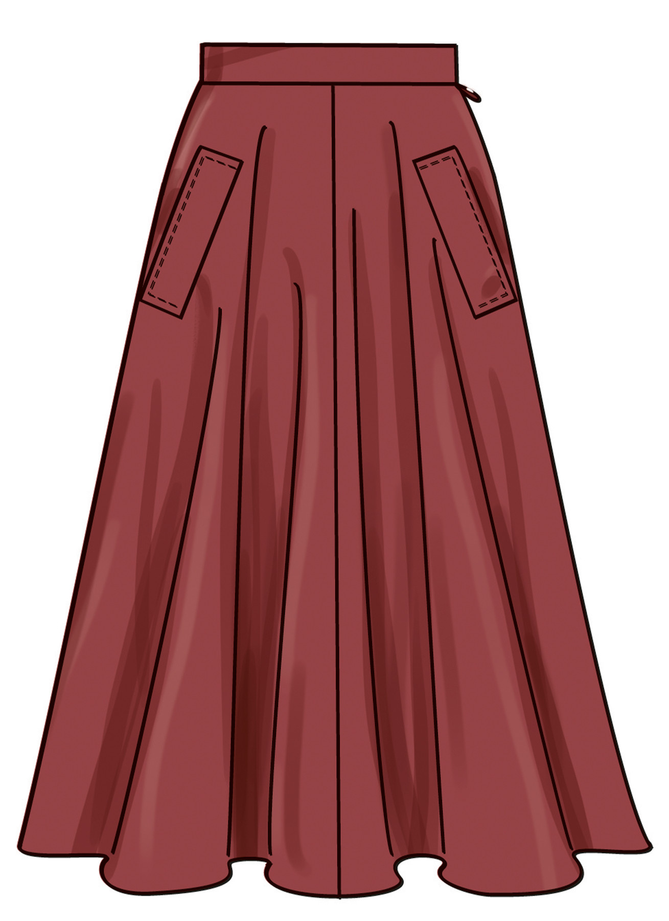 Simplicity Sewing Pattern Misses' and Women's Full Skirt with Pocket Variations (PDF) 4 Simplicity Sewing Pattern Misses' and Women's Full Skirt with Pocket Variations (PDF)