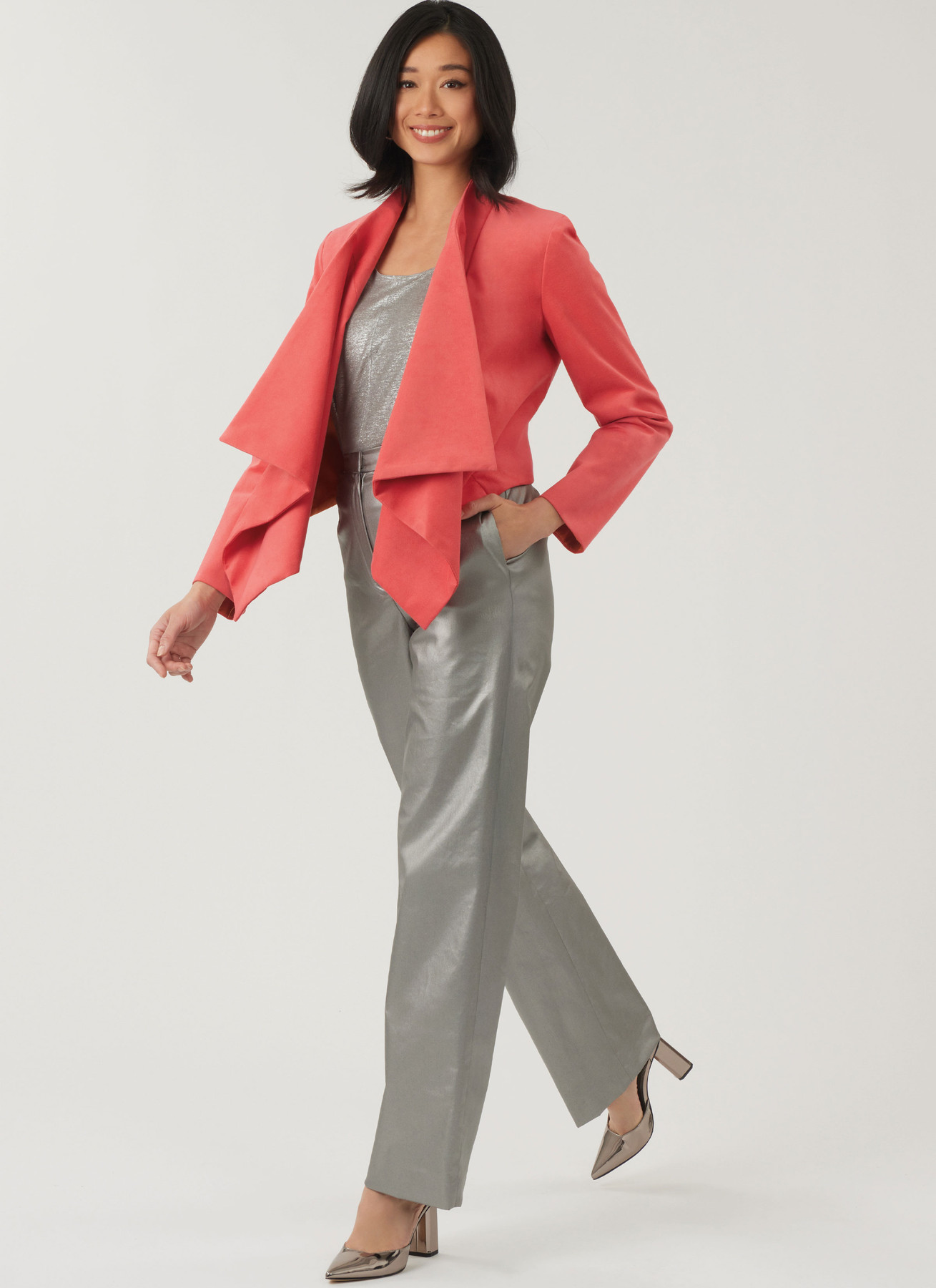 New Look Sewing Pattern Misses' Draped Front Vest, Jacket and Pants 5 New Look Sewing Pattern Misses' Draped Front Vest, Jacket and Pants