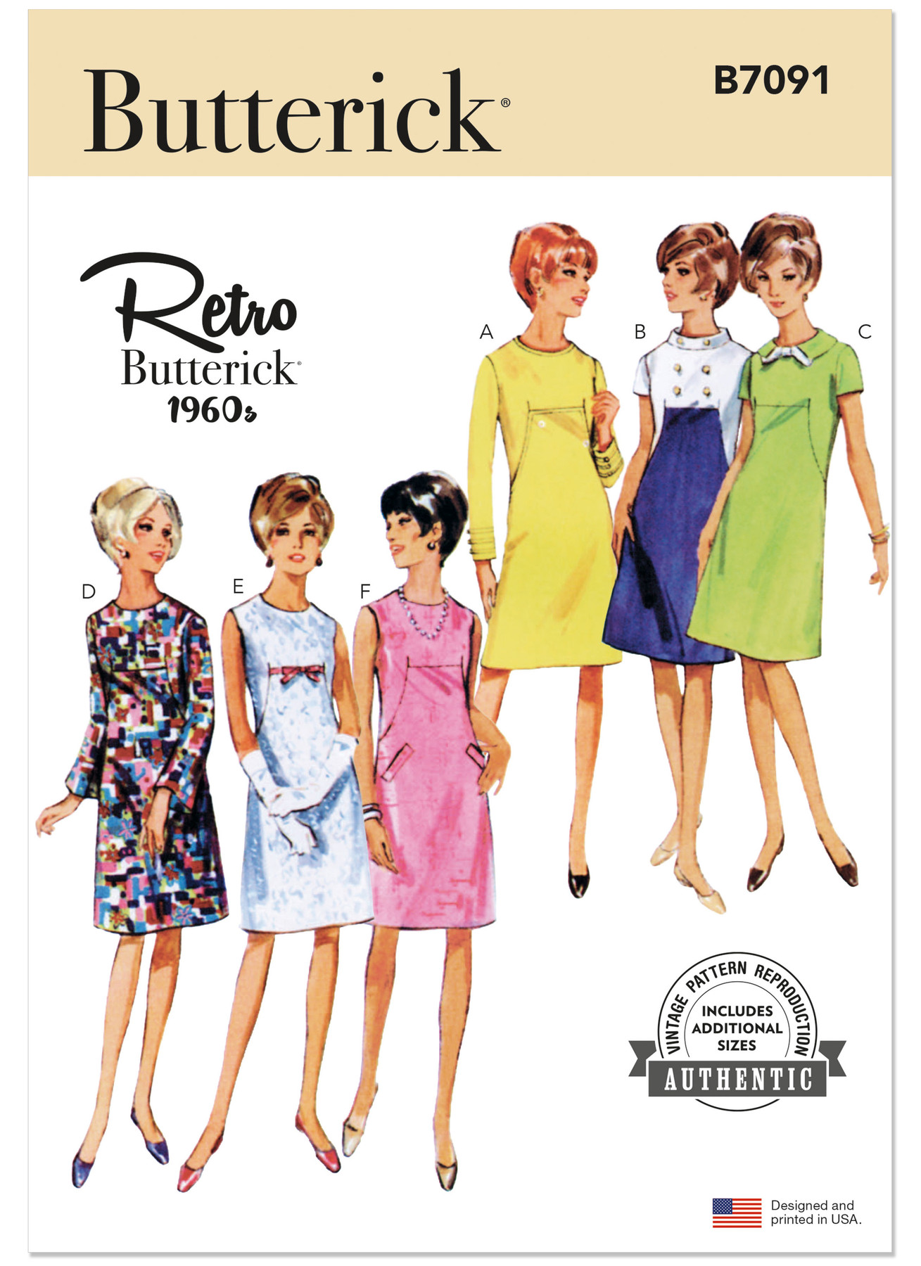 Butterick Sewing Pattern 1960s Misses' One-Piece Dress (PDF) 1 Butterick Sewing Pattern 1960s Misses' One-Piece Dress (PDF)