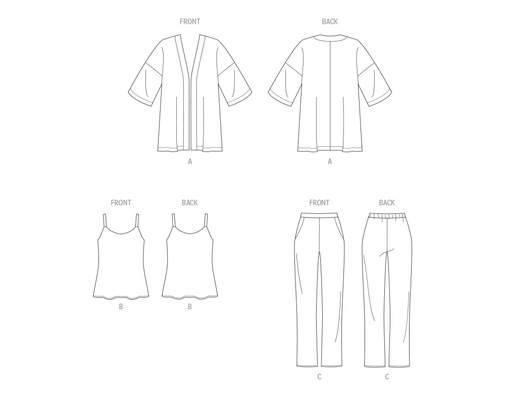 Butterick Sewing Pattern Misses' Jacket, Camisole and Pants 10 Butterick Sewing Pattern Misses' Jacket, Camisole and Pants
