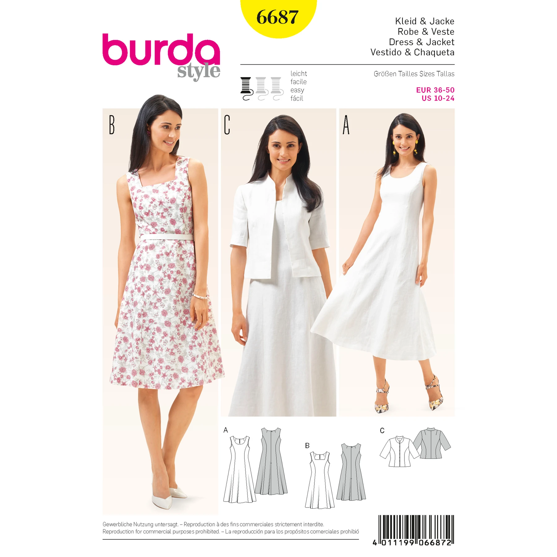 Burda Style Sewing Pattern Women's Dress and Jacket 10 Burda Style Sewing Pattern Women's Dress and Jacket