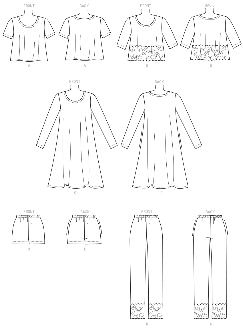 McCall's Sewing Pattern Misses'/Women's Lounge Tops, Dress, Shorts and Pants (PDF) 7 McCall's Sewing Pattern Misses'/Women's Lounge Tops, Dress, Shorts and Pants (PDF)