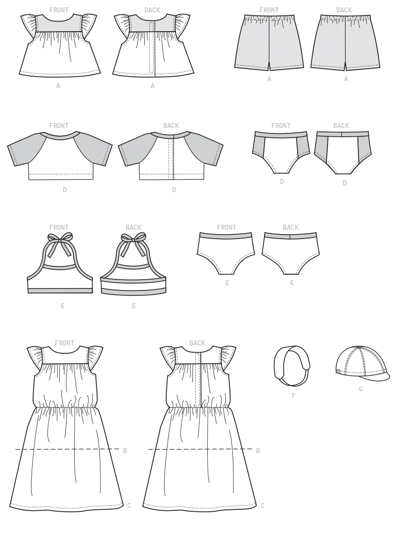 McCall's Sewing Pattern 18" Doll Top, Shorts, Swimsuit, Dresses, Headband, and Cap (PDF) 7 McCall's Sewing Pattern 18" Doll Top, Shorts, Swimsuit, Dresses, Headband, and Cap (PDF)