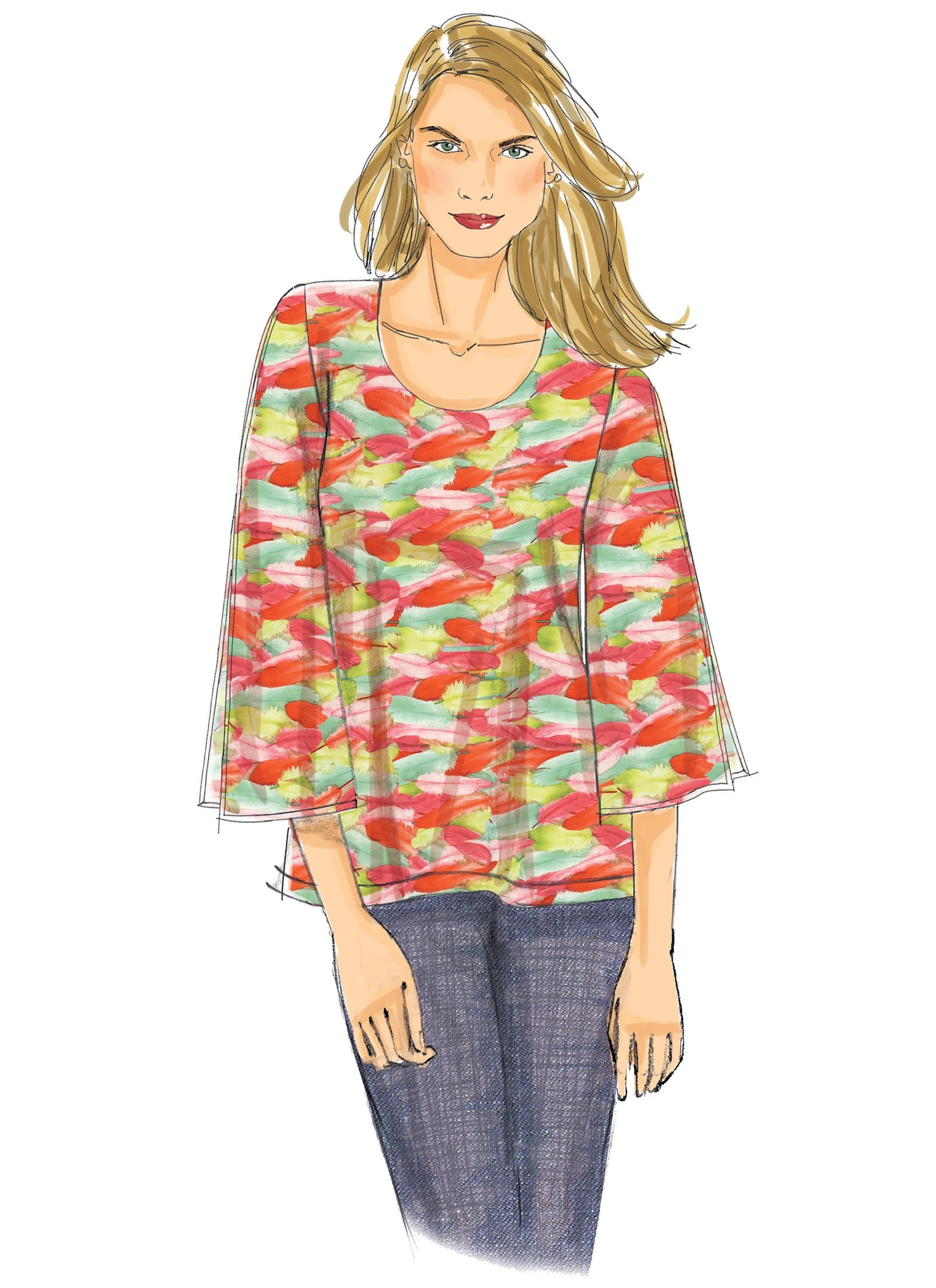Butterick Sewing Pattern Misses' V-Neck or Scoopneck, Tops with Cold-Shoulder Options (PDF) 5 Butterick Sewing Pattern Misses' V-Neck or Scoopneck, Tops with Cold-Shoulder Options (PDF)
