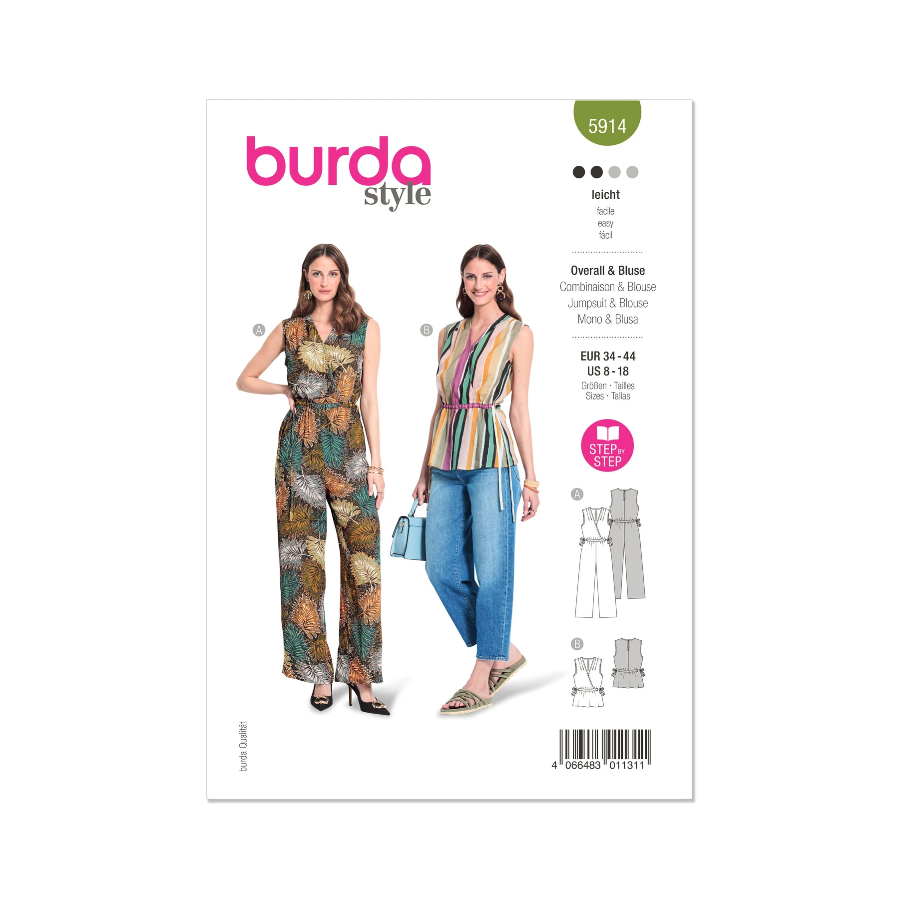 Burda Style Sewing Pattern 5914 Misses' Jumpsuit and Top 6 Burda Style Sewing Pattern 5914 Misses' Jumpsuit and Top