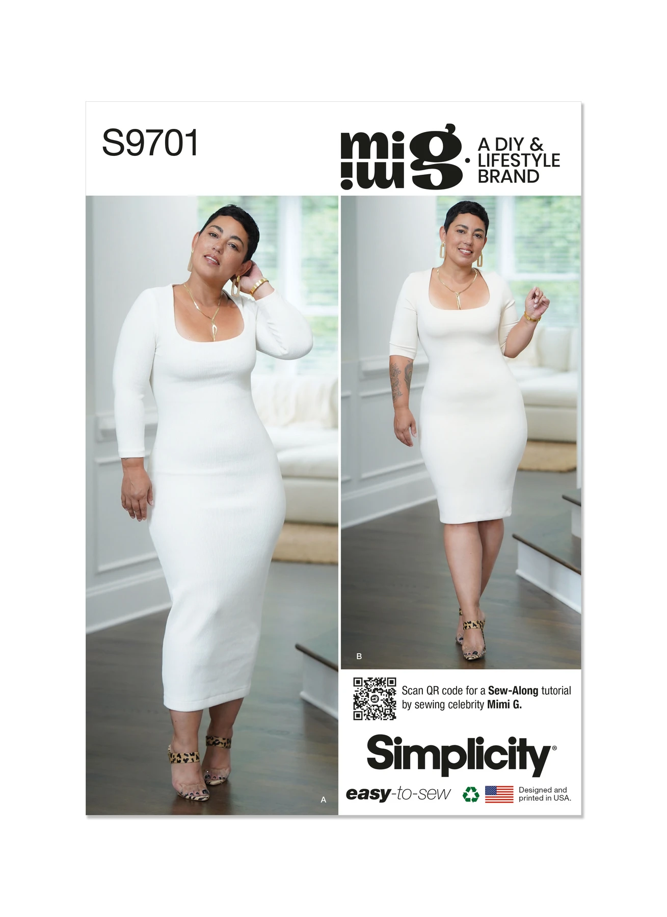 Simplicity Sewing Pattern Misses' Knit Dress in Two Lengths by Mimi G Style (PDF) 1 Simplicity Sewing Pattern Misses' Knit Dress in Two Lengths by Mimi G Style (PDF)