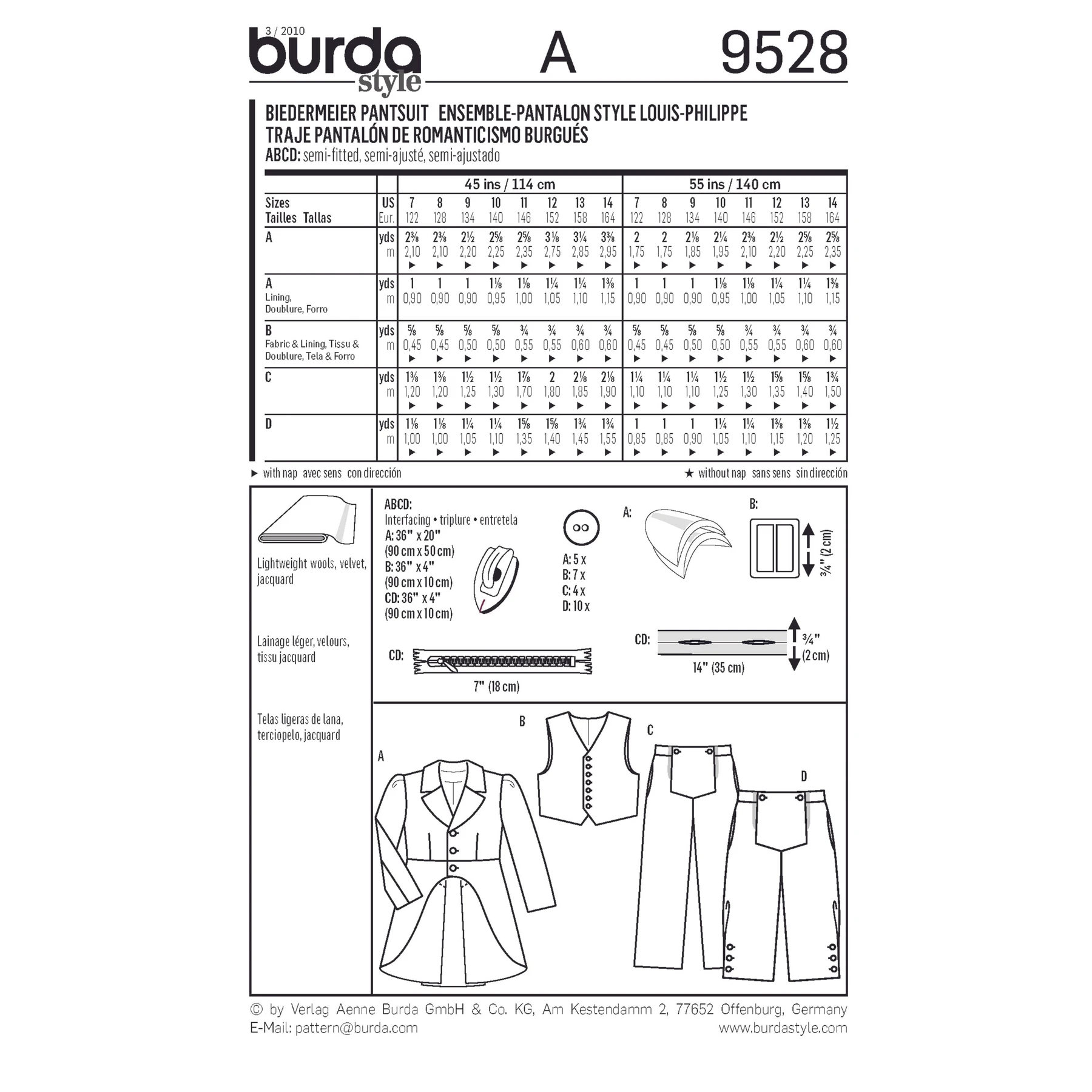 Burda Style Sewing Pattern Biedermeier Pantsuit 2 Burda Style Sewing Pattern Biedermeier Pantsuit