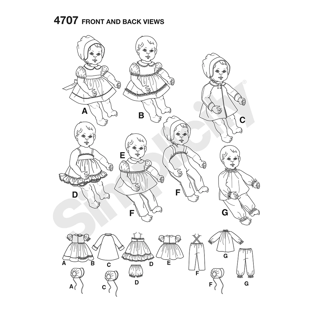 Simplicity Sewing Pattern 1950s Vintage Baby Doll Clothes 10 Simplicity Sewing Pattern 1950s Vintage Baby Doll Clothes