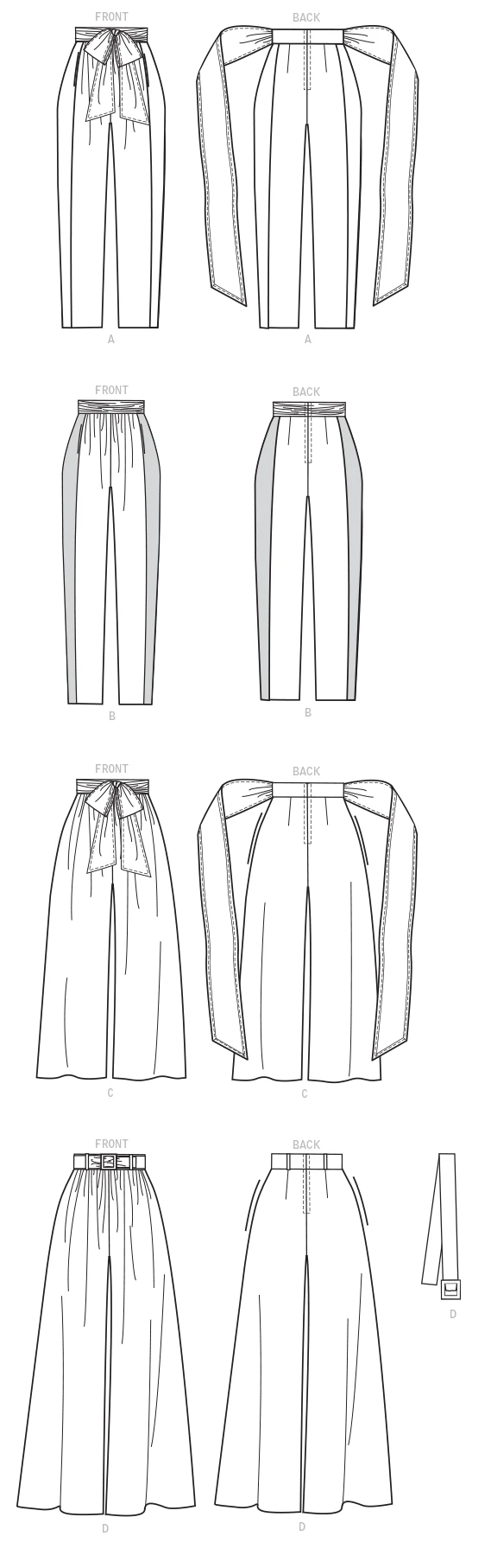 McCall's Sewing Pattern Misses' Pants with Panel, Tie, and Belt Variations (PDF) 6 McCall's Sewing Pattern Misses' Pants with Panel, Tie, and Belt Variations (PDF)