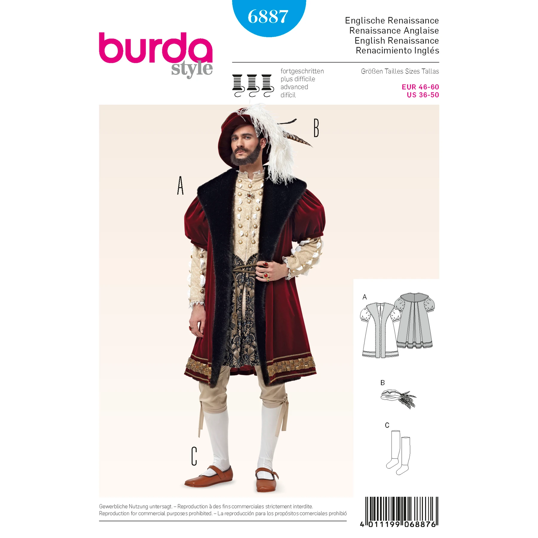 Burda Style Sewing Pattern Historical Renaissance Costumes