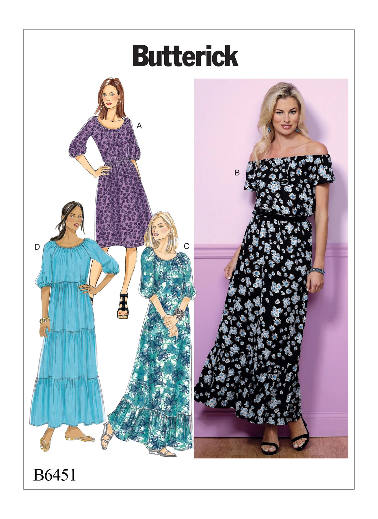 Butterick Sewing Pattern Misses' Gathered, Blouson Dresses (PDF) 1 Butterick Sewing Pattern Misses' Gathered, Blouson Dresses (PDF)