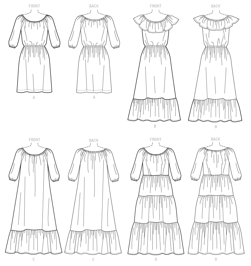 Butterick Sewing Pattern Misses' Gathered, Blouson Dresses (PDF) 7 Butterick Sewing Pattern Misses' Gathered, Blouson Dresses (PDF)