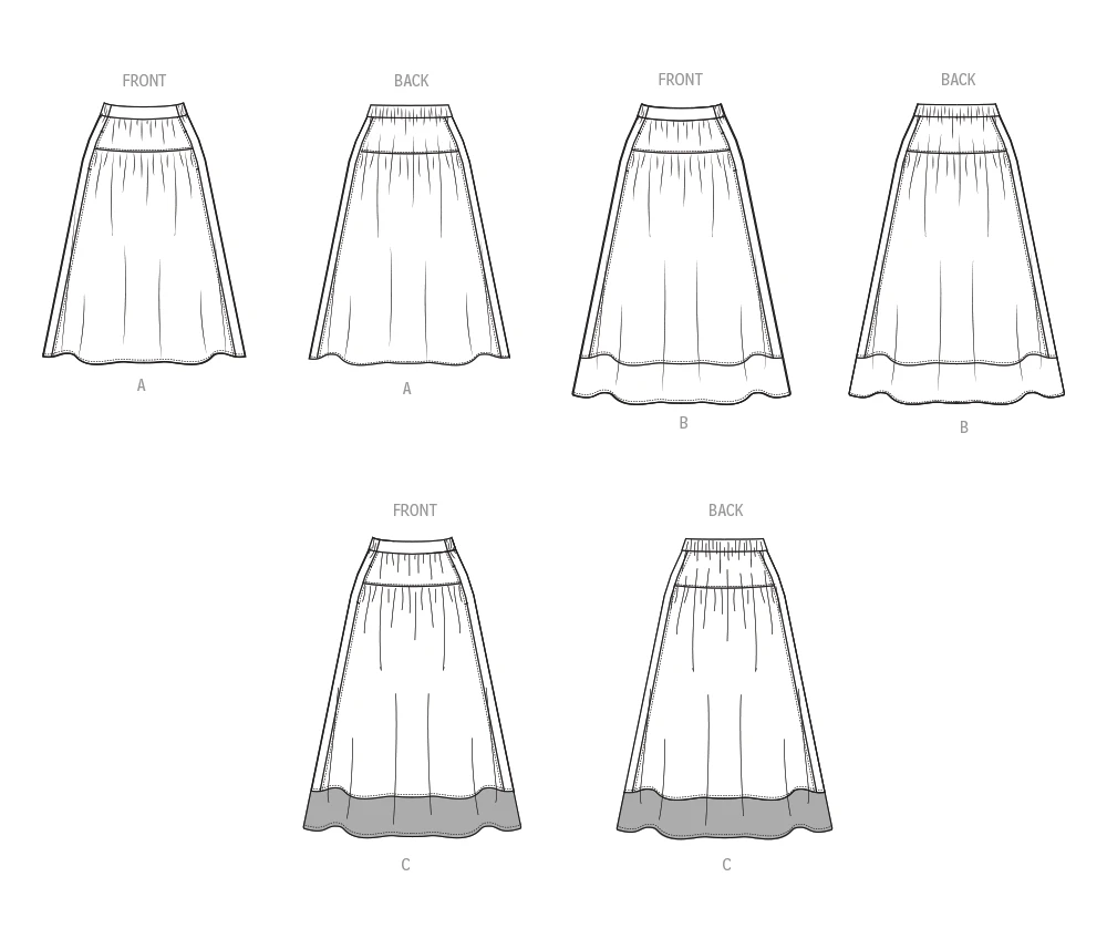 Simplicity Sewing Pattern Misses' Gathered Skirt in Two Lengths 8 Simplicity Sewing Pattern Misses' Gathered Skirt in Two Lengths