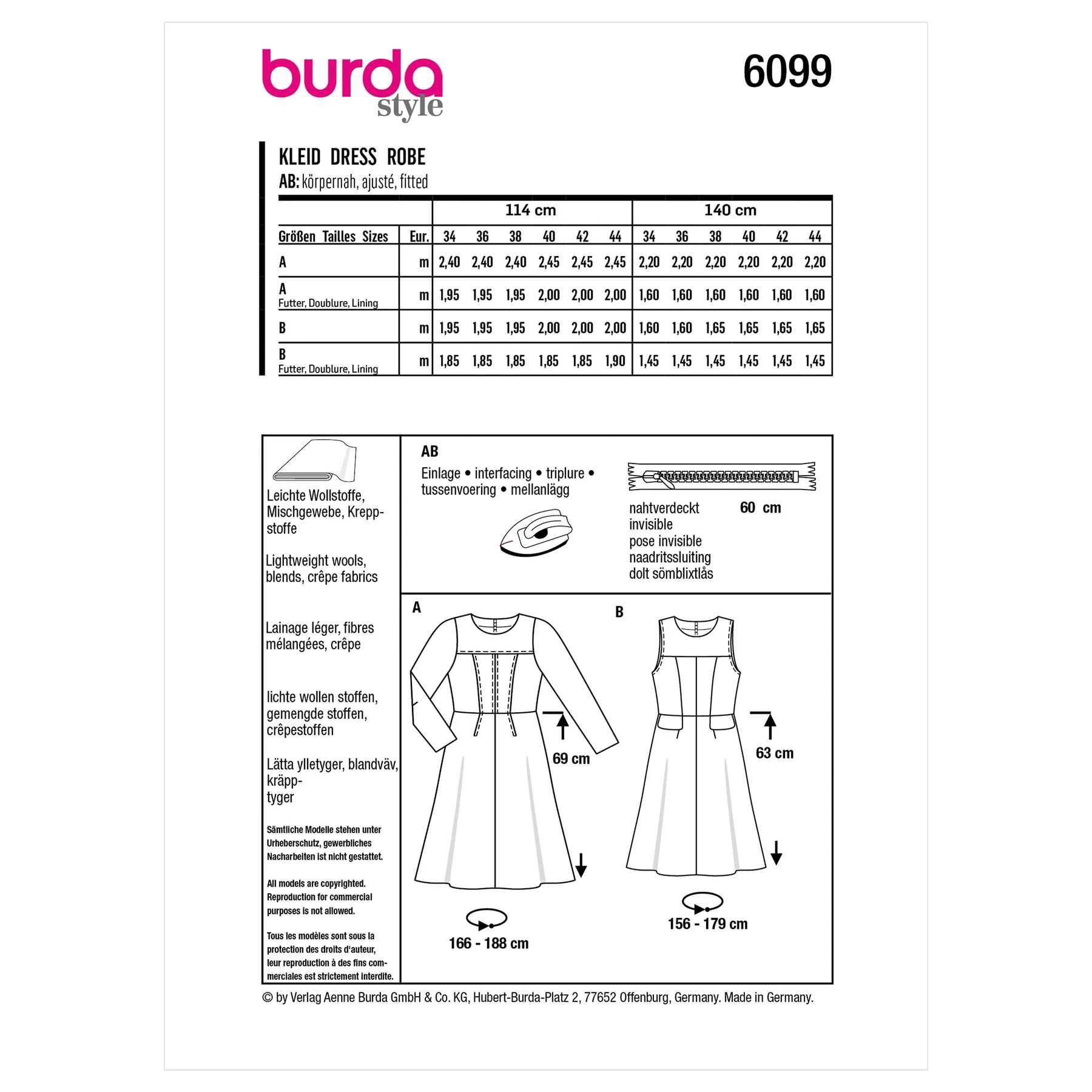 Burda Style Sewing Pattern Misses' Dresses 4 Burda Style Sewing Pattern Misses' Dresses