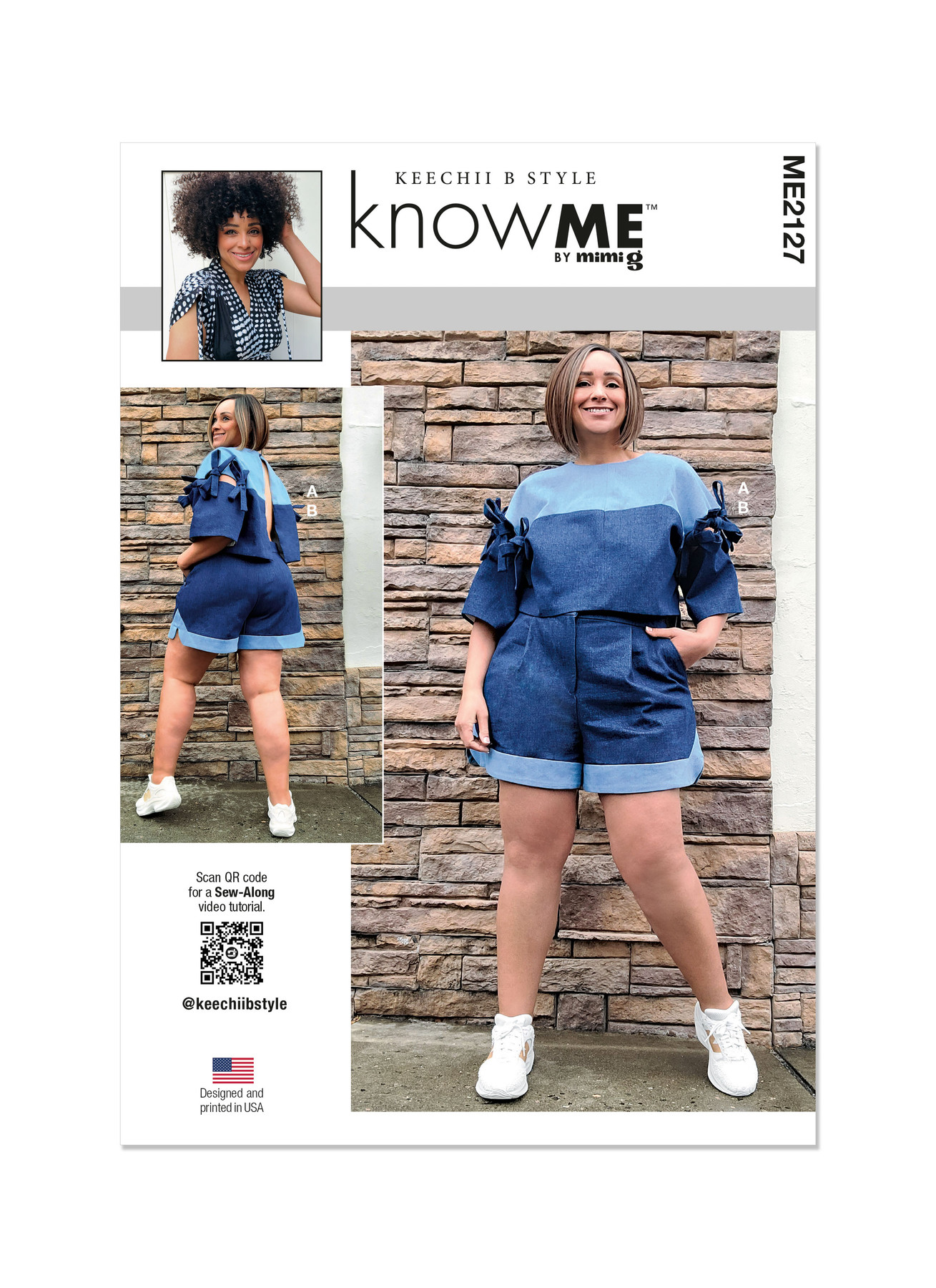 Know Me Sewing Pattern Misses' and Women's Top with Detachable Sleeves and Shorts by Keechii B Style 1 Know Me Sewing Pattern Misses' and Women's Top with Detachable Sleeves and Shorts by Keechii B Style