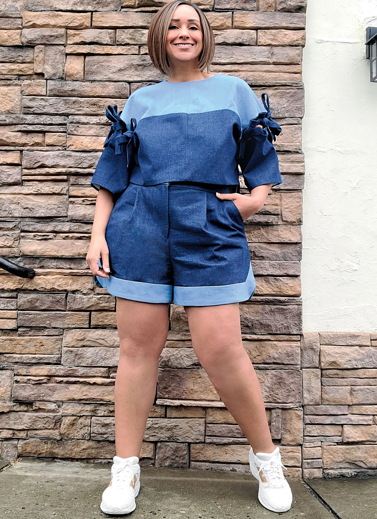 Know Me Sewing Pattern Misses' and Women's Top with Detachable Sleeves and Shorts by Keechii B Style 3 Know Me Sewing Pattern Misses' and Women's Top with Detachable Sleeves and Shorts by Keechii B Style