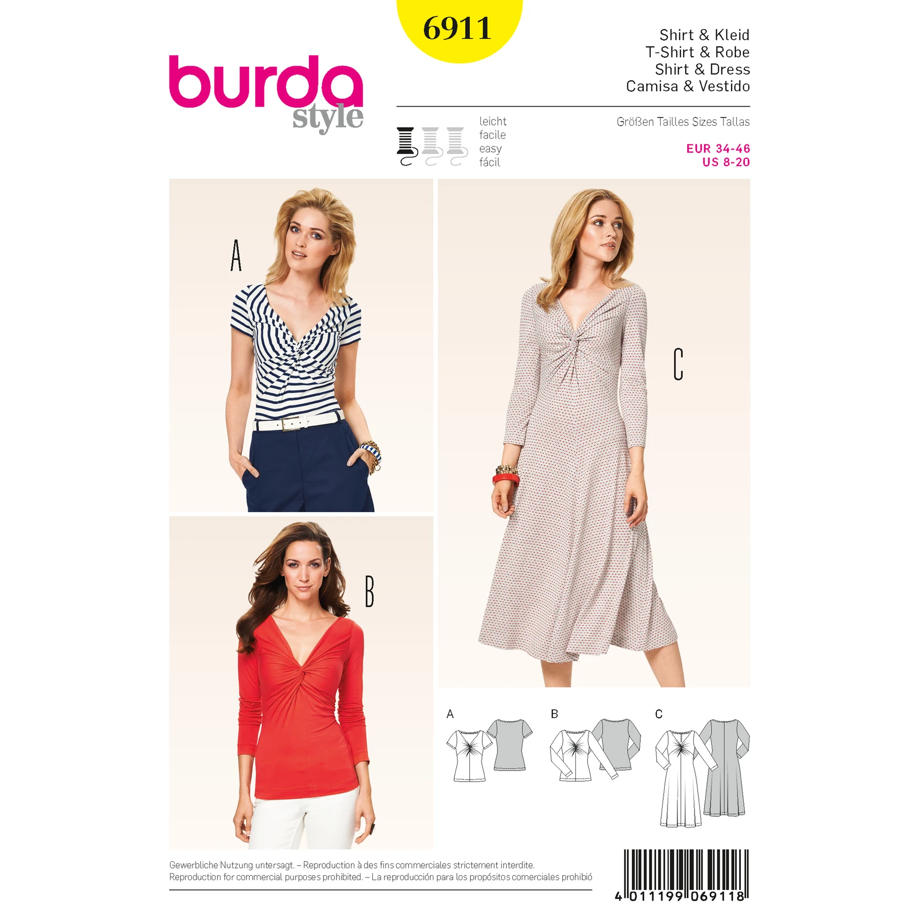 Burda Style Sewing Pattern Tops & Dress 20 Burda Style Sewing Pattern Tops & Dress