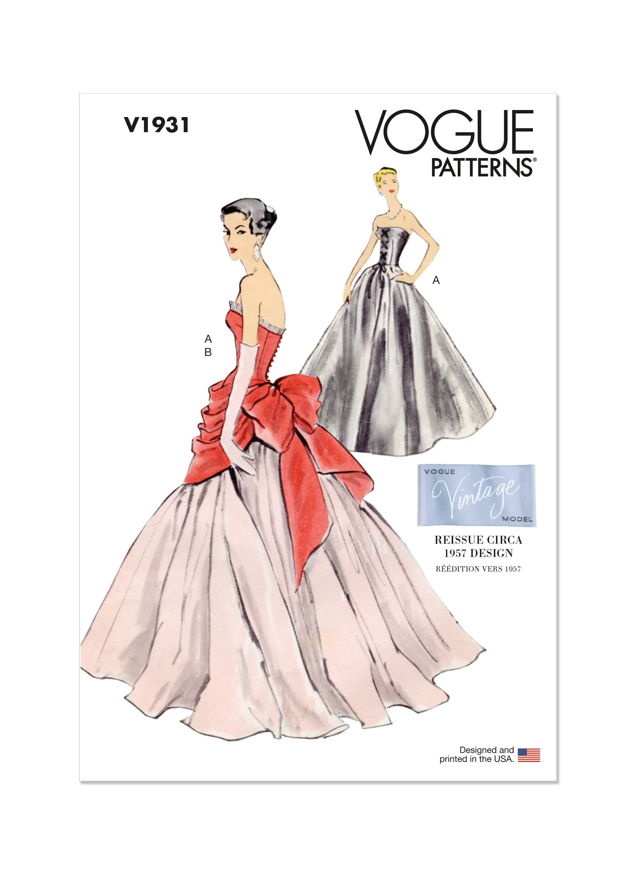 Vogue Patterns 1950s Misses' Vintage Dress and Overbodice with Pannier 1 Vogue Patterns 1950s Misses' Vintage Dress and Overbodice with Pannier