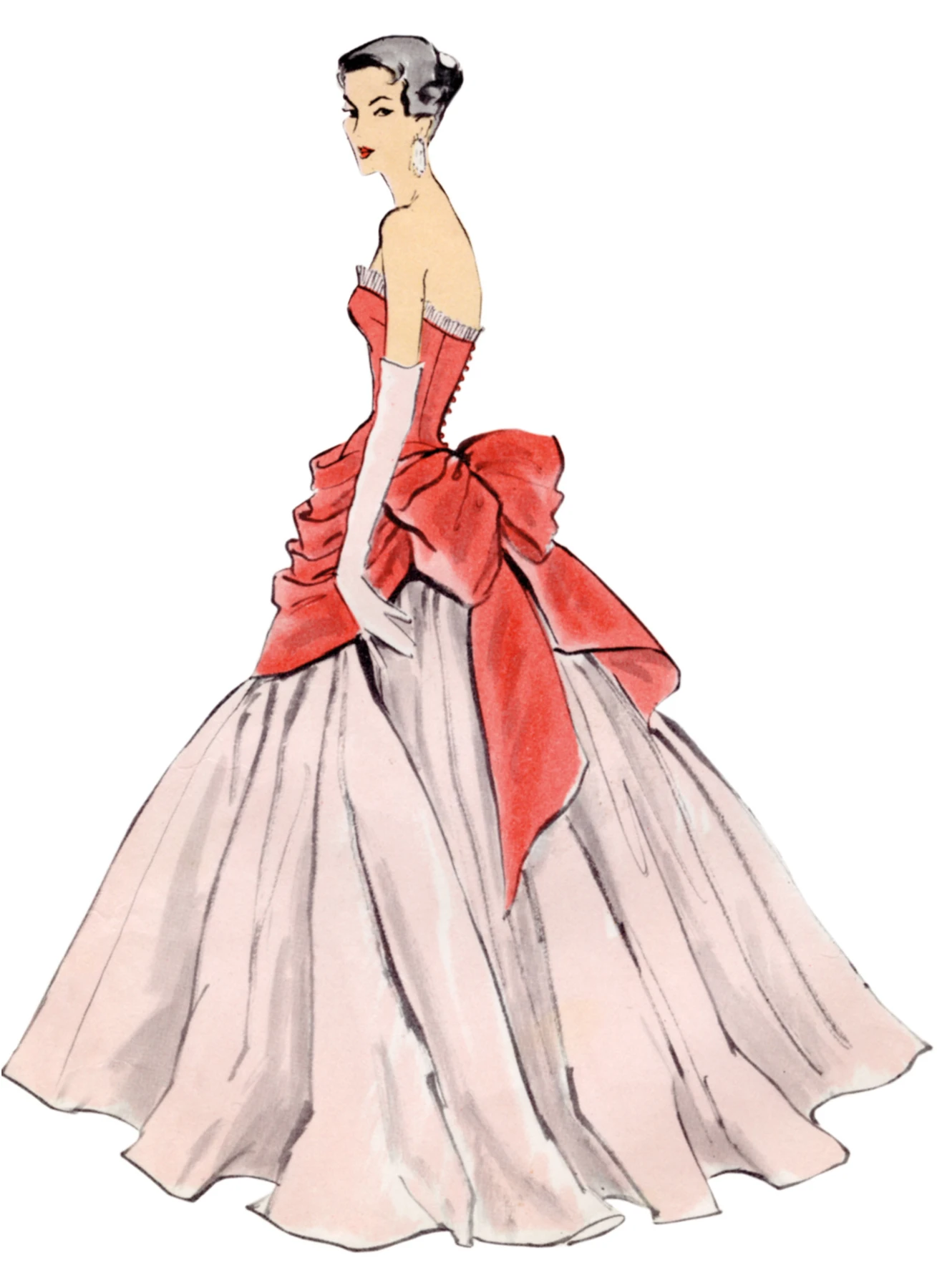 Vogue Patterns 1950s Misses' Vintage Dress and Overbodice with Pannier 2 Vogue Patterns 1950s Misses' Vintage Dress and Overbodice with Pannier