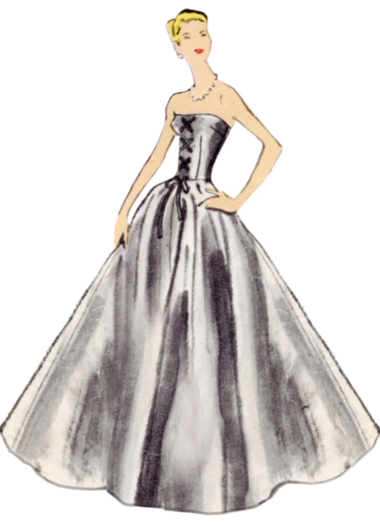 Vogue Patterns 1950s Misses' Vintage Dress and Overbodice with Pannier 3 Vogue Patterns 1950s Misses' Vintage Dress and Overbodice with Pannier