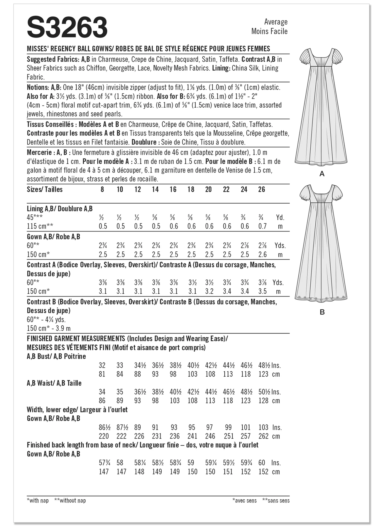 Simplicity Sewing Pattern Misses' Regency Ball Gowns (PDF) 6 Simplicity Sewing Pattern Misses' Regency Ball Gowns (PDF)