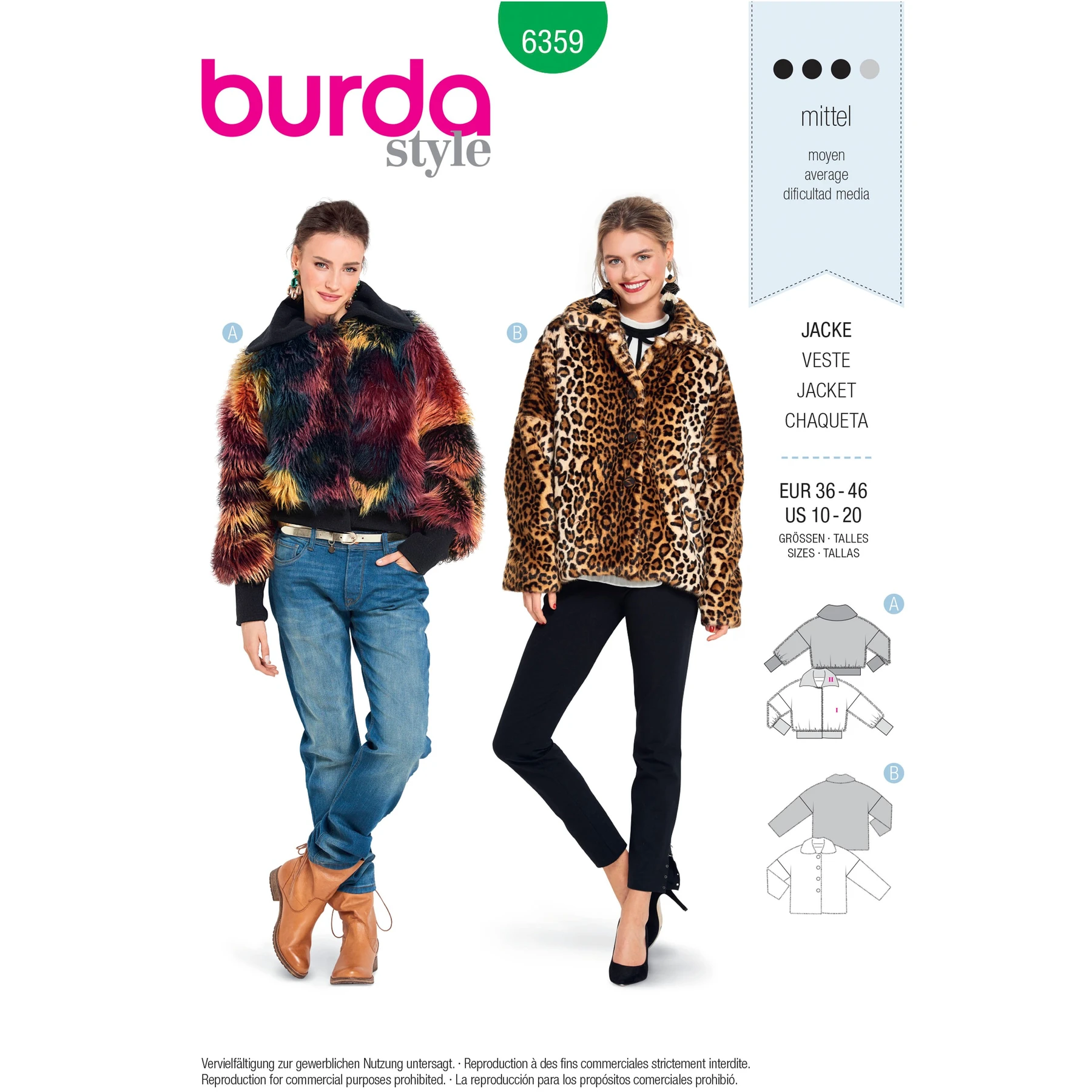 Burda Style Sewing Pattern Misses' Fur Coats 1 Burda Style Sewing Pattern Misses' Fur Coats