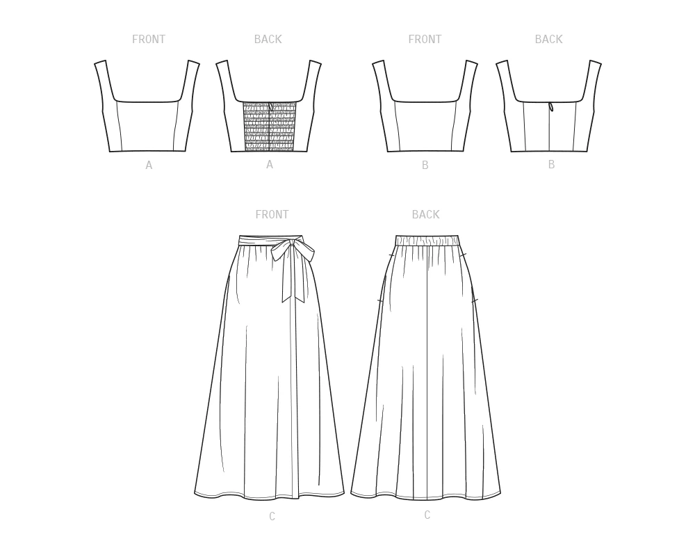 New Look Sewing Pattern Misses' Bra Tops and Wrap Skirt 8 New Look Sewing Pattern Misses' Bra Tops and Wrap Skirt