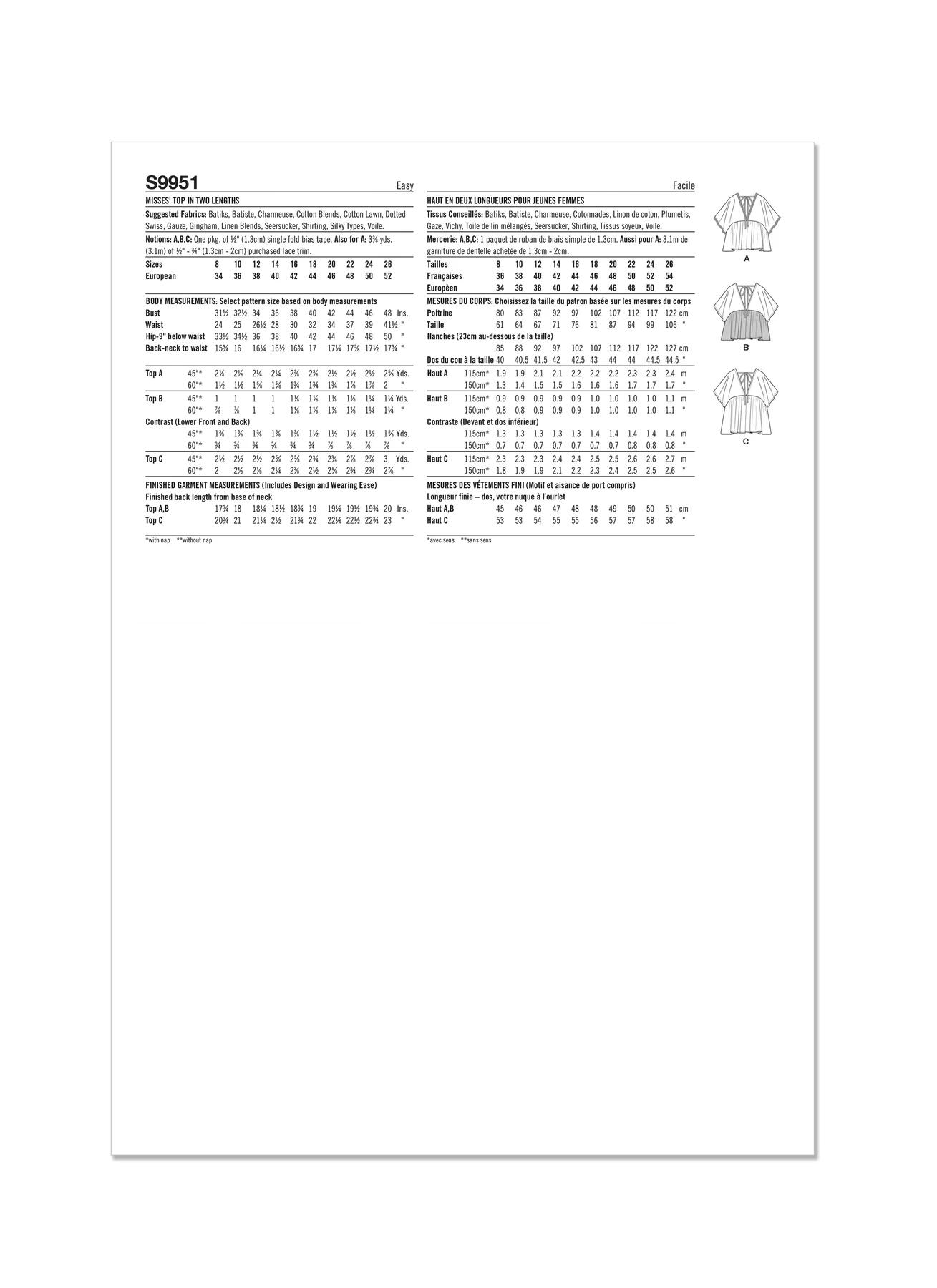 Simplicity Sewing Pattern Misses' Top In Two Lengths (PDF) 8 Simplicity Sewing Pattern Misses' Top In Two Lengths (PDF)