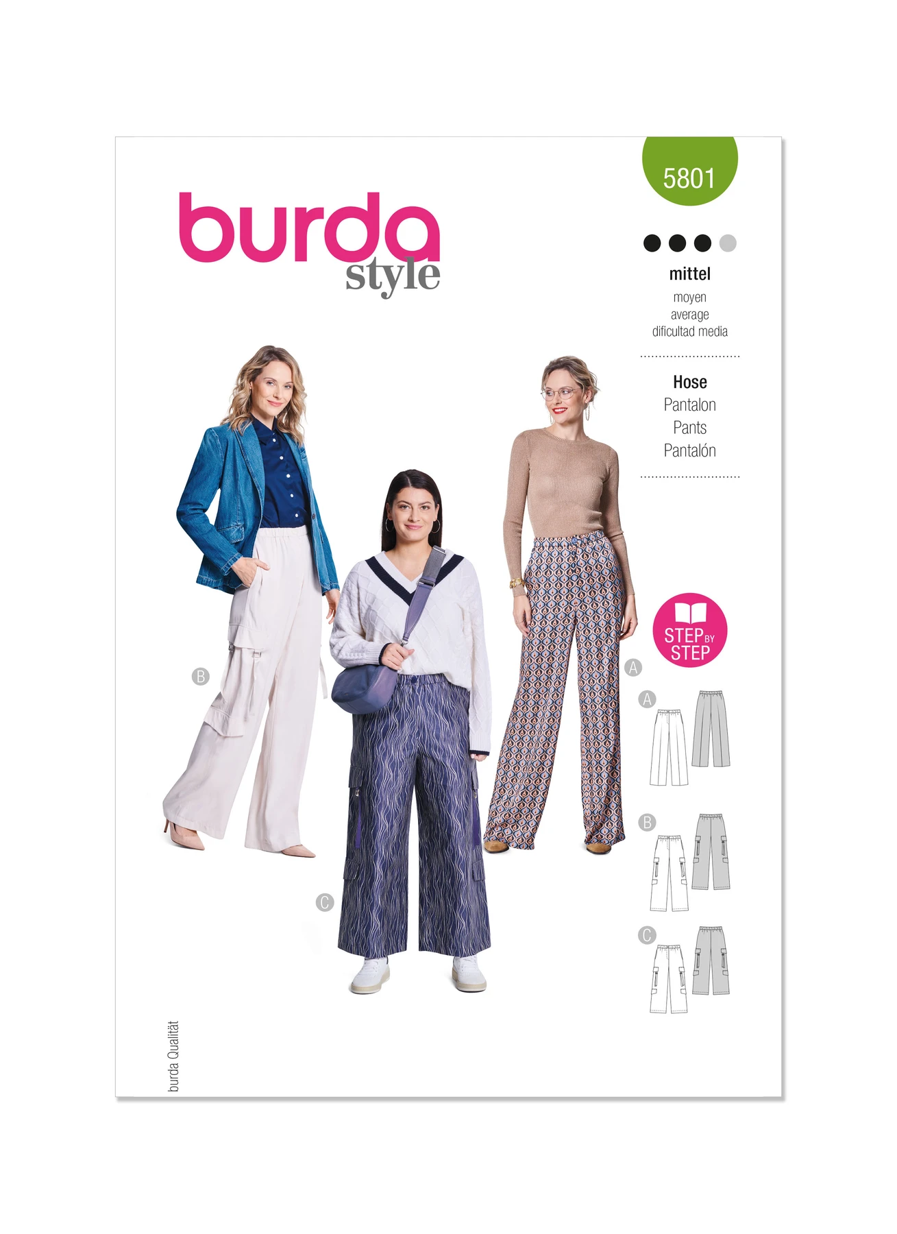 Burda Style Sewing Pattern 5801 Misses' Trouser Pants