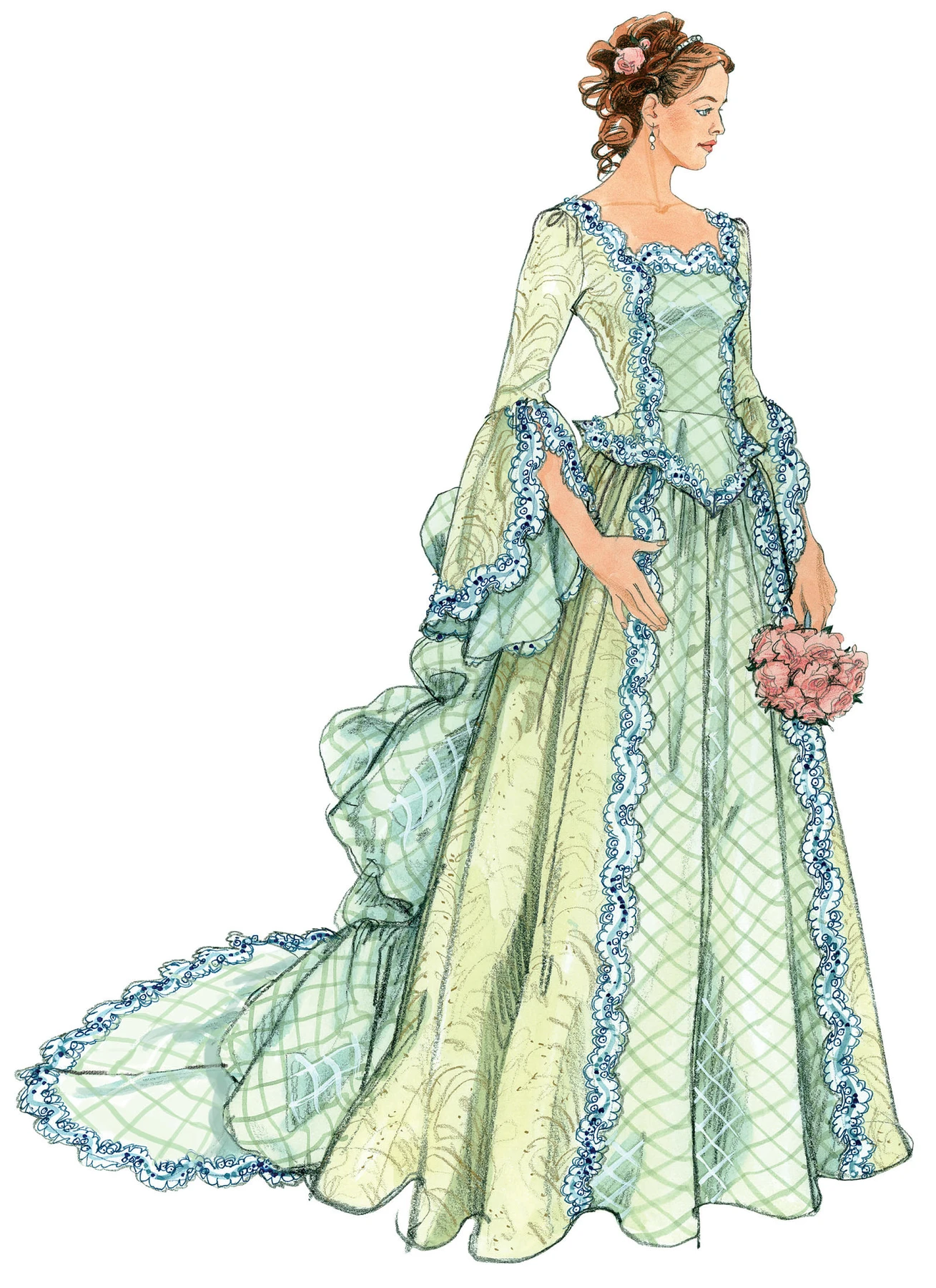 McCall's Sewing Pattern Square-Neckline Top, Skirt with Detachable Train and Bustle 4 McCall's Sewing Pattern Square-Neckline Top, Skirt with Detachable Train and Bustle