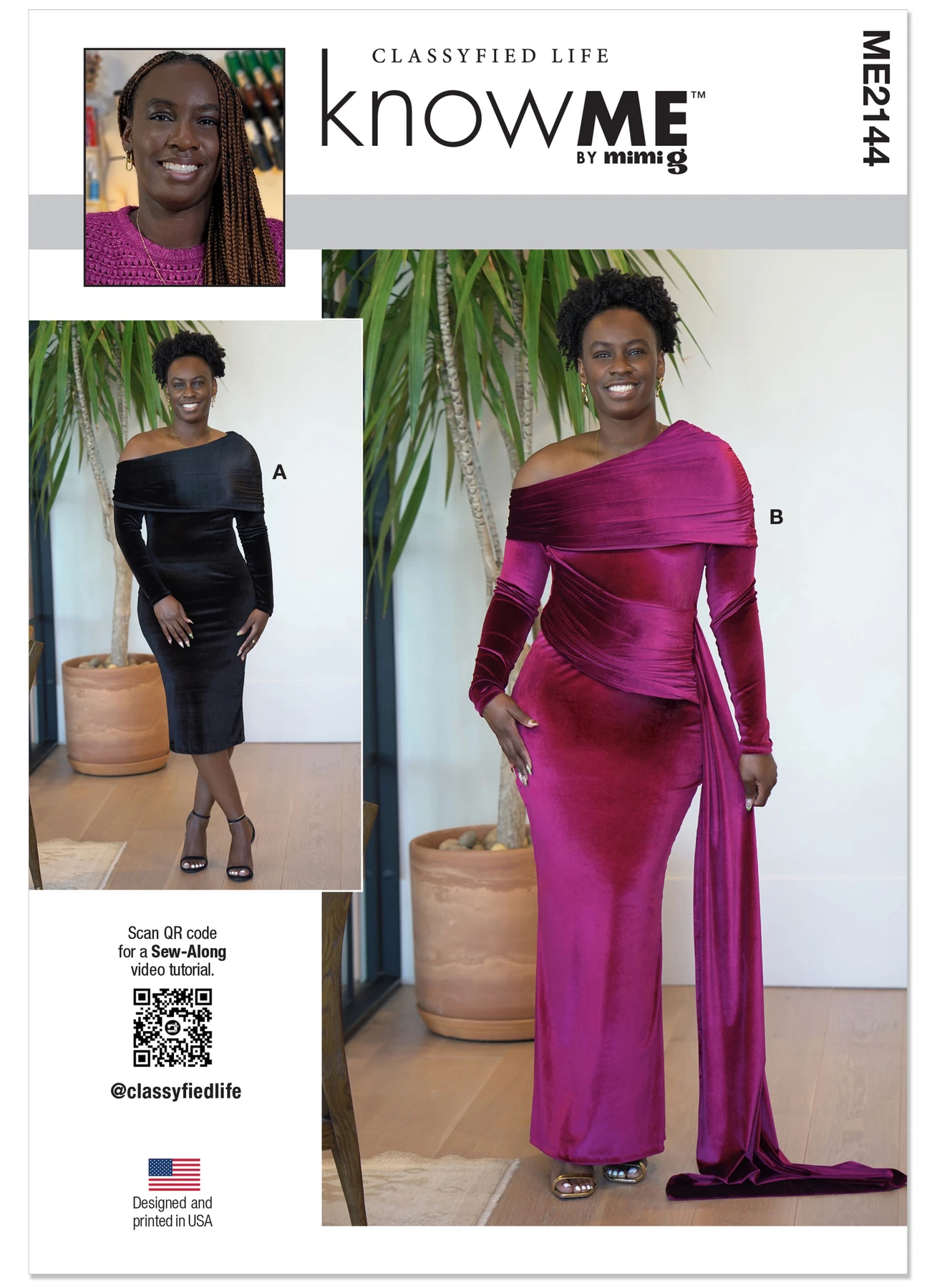 Know Me Sewing Pattern Misses' Off The Shoulder Knit Dress and Gown with Draped Sash by Classyfied Life (PDF) 1 Know Me Sewing Pattern Misses' Off The Shoulder Knit Dress and Gown with Draped Sash by Classyfied Life (PDF)