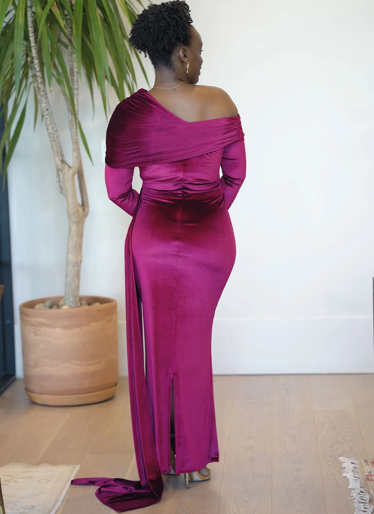 Know Me Sewing Pattern Misses' Off The Shoulder Knit Dress and Gown with Draped Sash by Classyfied Life (PDF) 7 Know Me Sewing Pattern Misses' Off The Shoulder Knit Dress and Gown with Draped Sash by Classyfied Life (PDF)