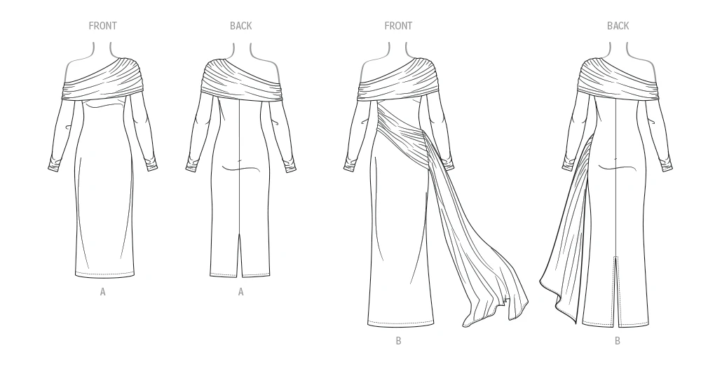 Know Me Sewing Pattern Misses' Off The Shoulder Knit Dress and Gown with Draped Sash by Classyfied Life (PDF) 9 Know Me Sewing Pattern Misses' Off The Shoulder Knit Dress and Gown with Draped Sash by Classyfied Life (PDF)