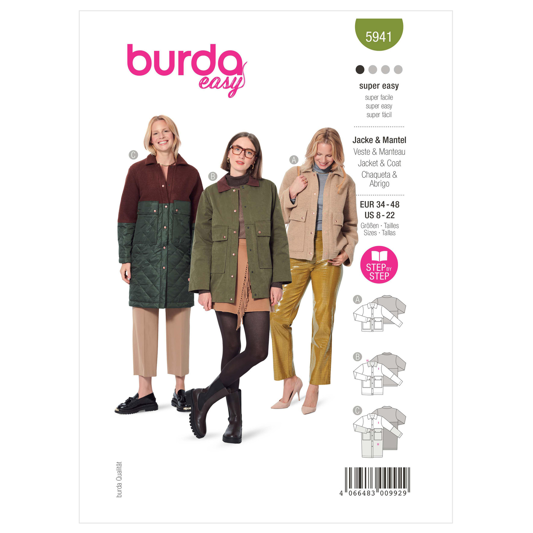 Burda Style Sewing Pattern 5941 Misses' Jacket and Coat 15 Burda Style Sewing Pattern 5941 Misses' Jacket and Coat
