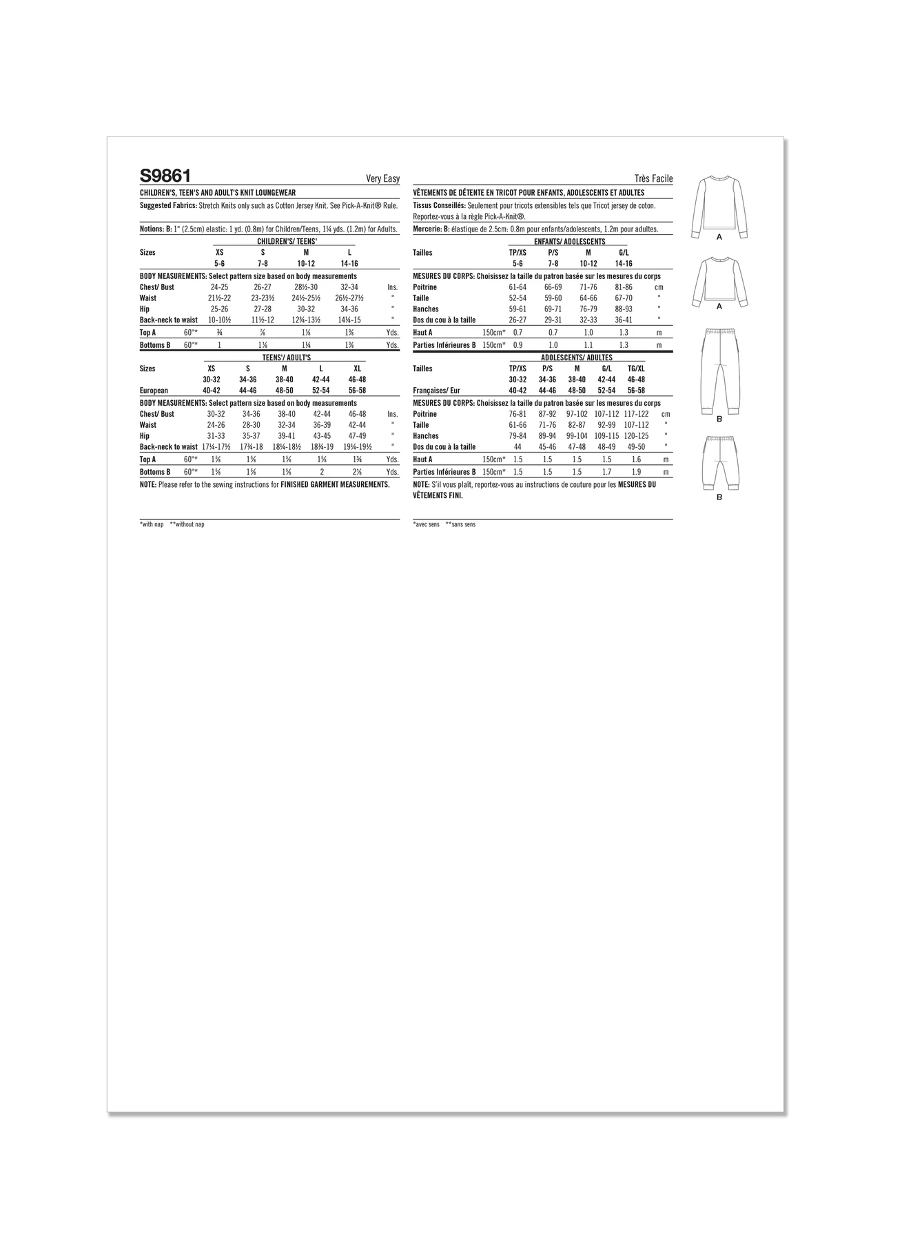 Simplicity Sewing Pattern Children's, Teens' and Adults' Knit Loungewear (PDF) 6 Simplicity Sewing Pattern Children's, Teens' and Adults' Knit Loungewear (PDF)