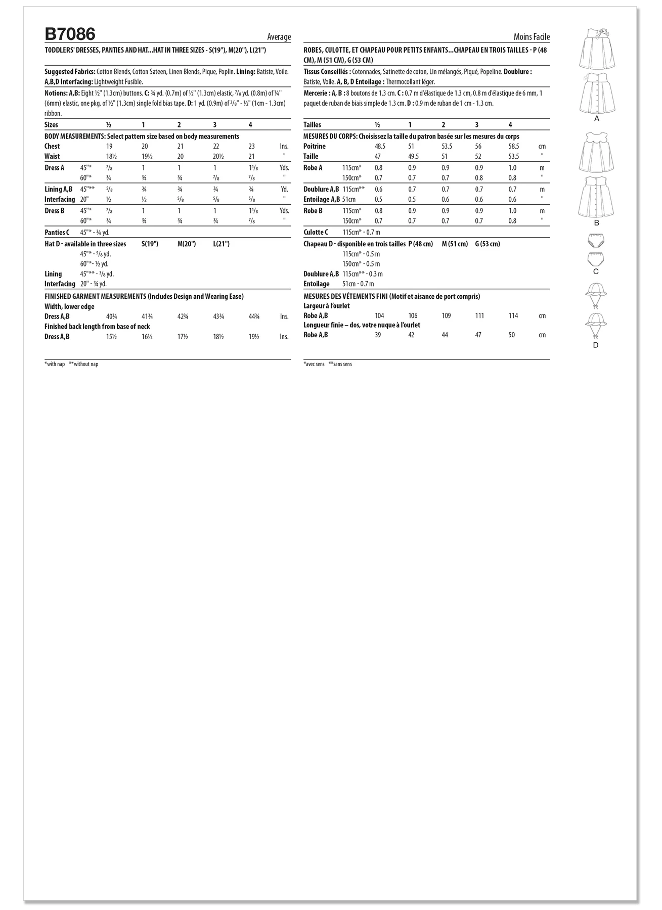 Butterick Sewing Pattern Toddlers' Dresses, Panties and Hat (PDF) 6 Butterick Sewing Pattern Toddlers' Dresses, Panties and Hat (PDF)