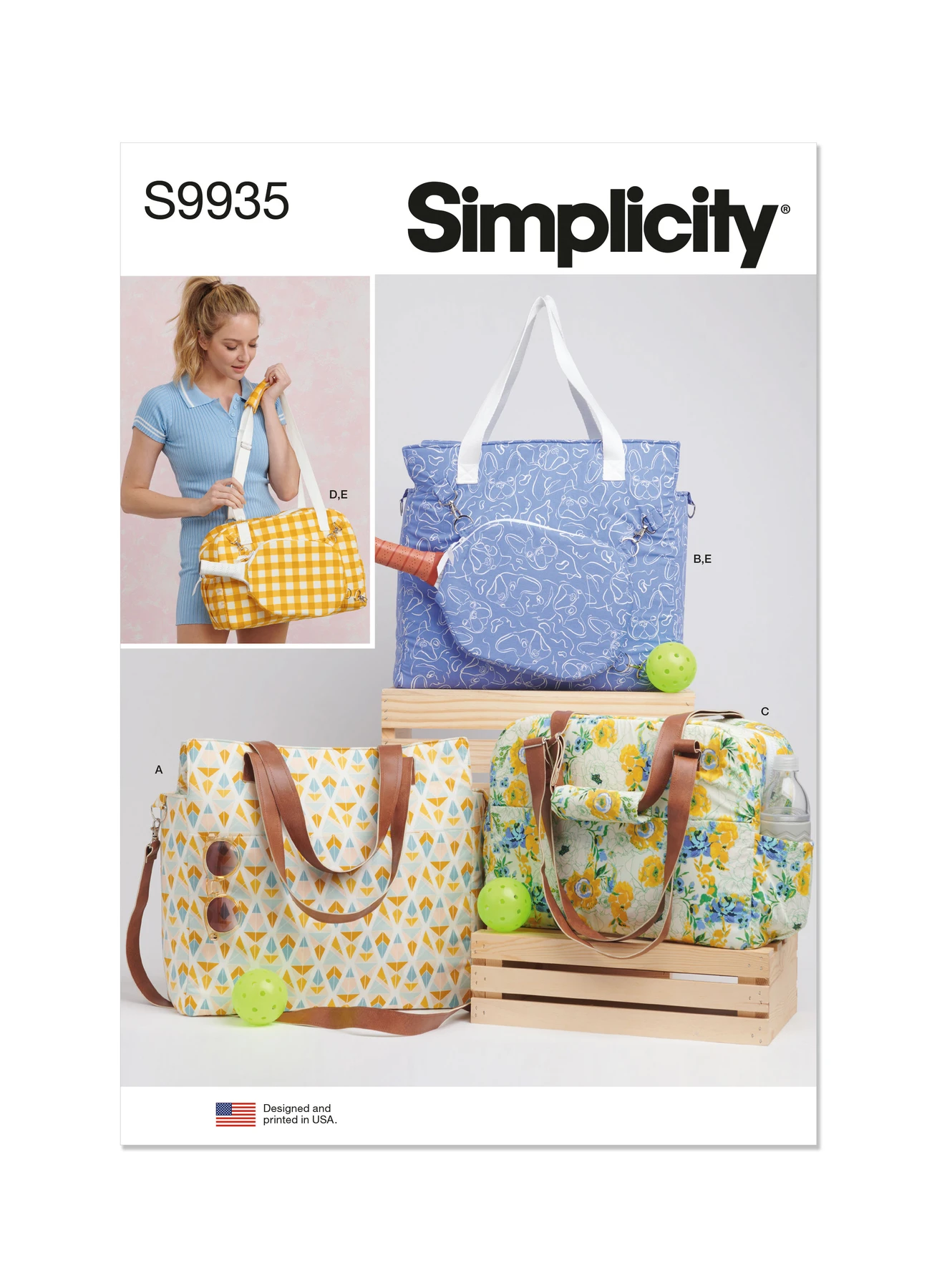Simplicity Sewing Pattern Totes and Pickleball Paddle Cover (PDF) 1 Simplicity Sewing Pattern Totes and Pickleball Paddle Cover (PDF)