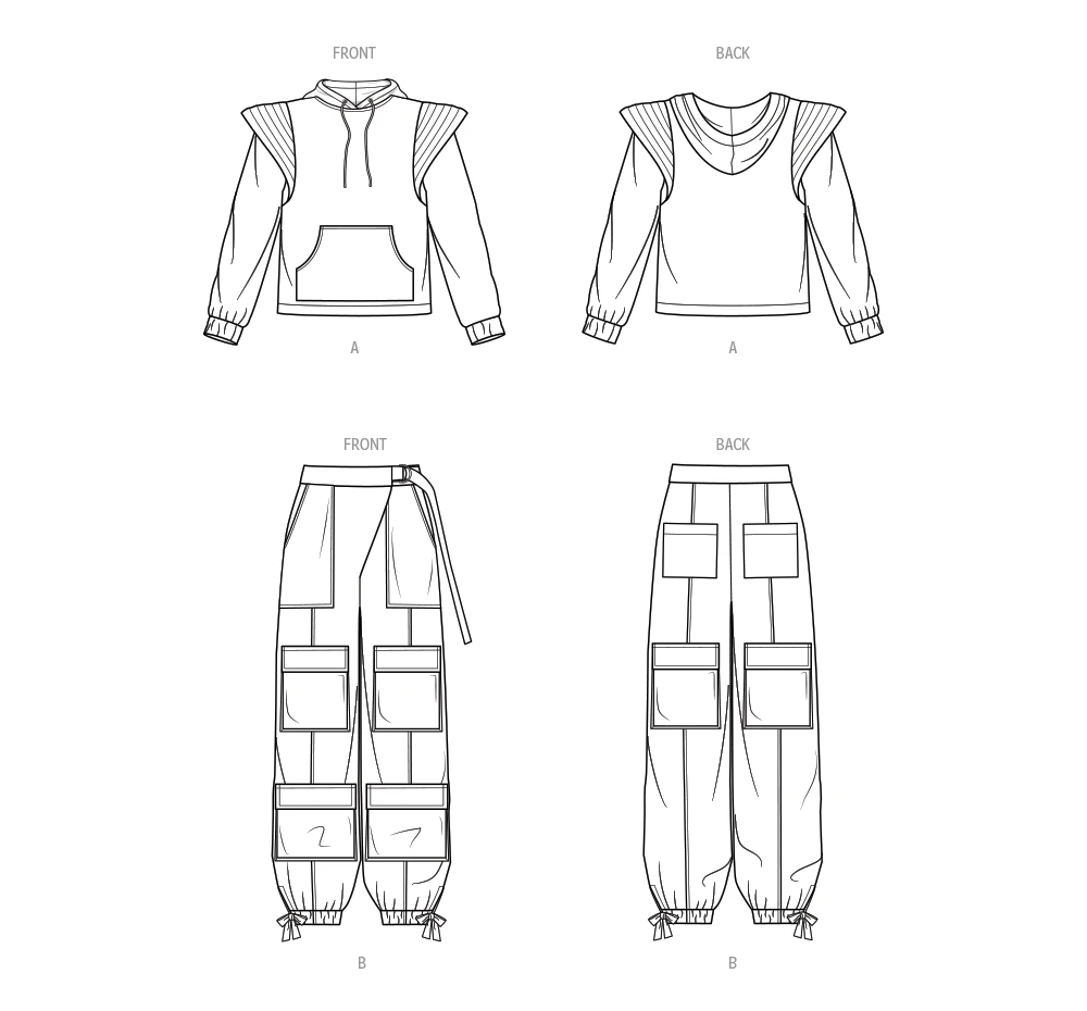 Know Me Sewing Pattern Misses' and Women's Sweatshirt and Cargo Pants by Keechii B Style 6 Know Me Sewing Pattern Misses' and Women's Sweatshirt and Cargo Pants by Keechii B Style