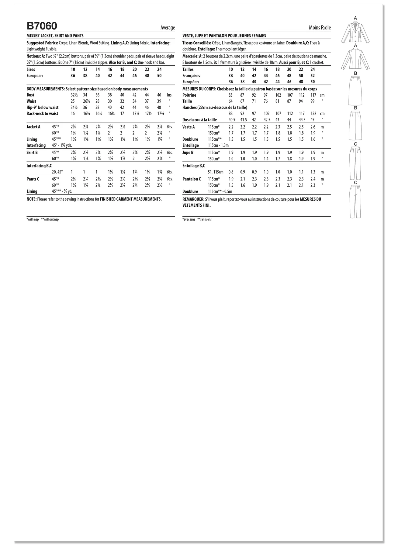 Butterick Sewing Pattern Misses Jacket, Skirt and Pants (PDF) 7 Butterick Sewing Pattern Misses Jacket, Skirt and Pants (PDF)