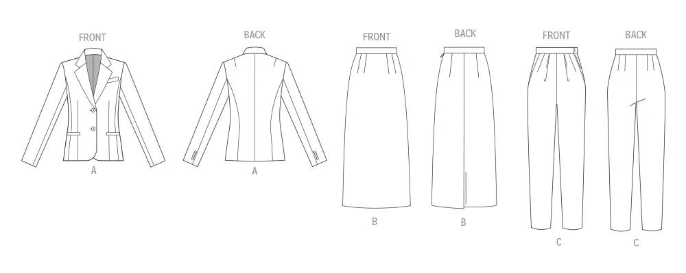 Butterick Sewing Pattern Misses Jacket, Skirt and Pants (PDF) 8 Butterick Sewing Pattern Misses Jacket, Skirt and Pants (PDF)