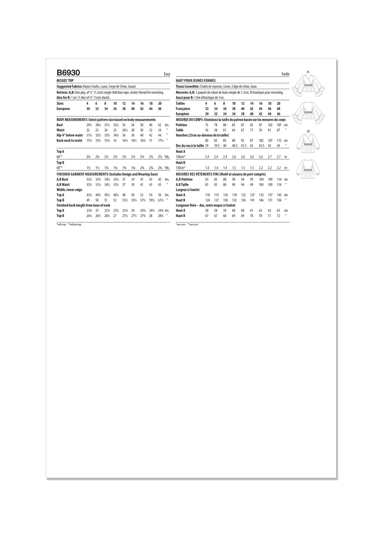 Butterick Sewing Pattern Misses' Top (PDF) 6 Butterick Sewing Pattern Misses' Top (PDF)