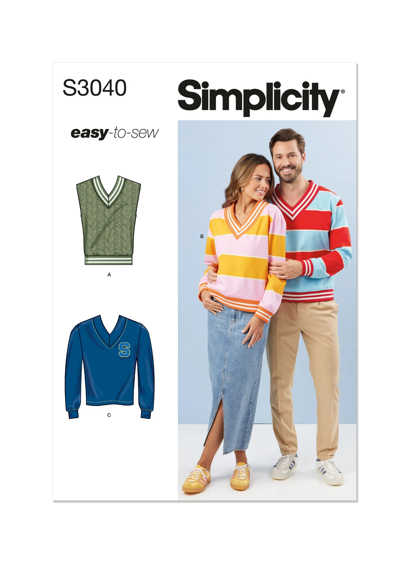 Simplicity Sewing Pattern Unisex Knit Vest and Tops (PDF) 1 Simplicity Sewing Pattern Unisex Knit Vest and Tops (PDF)
