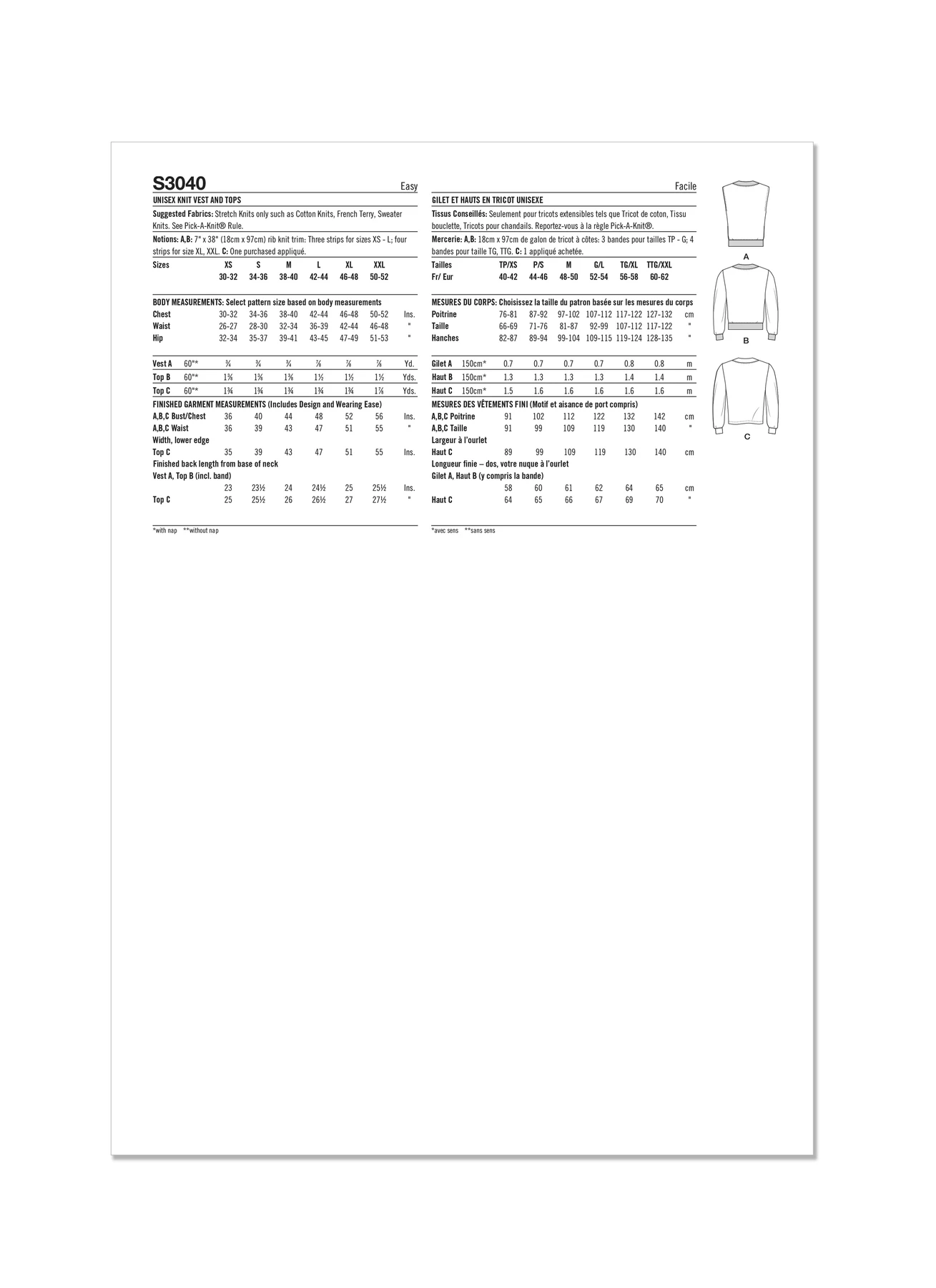 Simplicity Sewing Pattern Unisex Knit Vest and Tops (PDF) 7 Simplicity Sewing Pattern Unisex Knit Vest and Tops (PDF)
