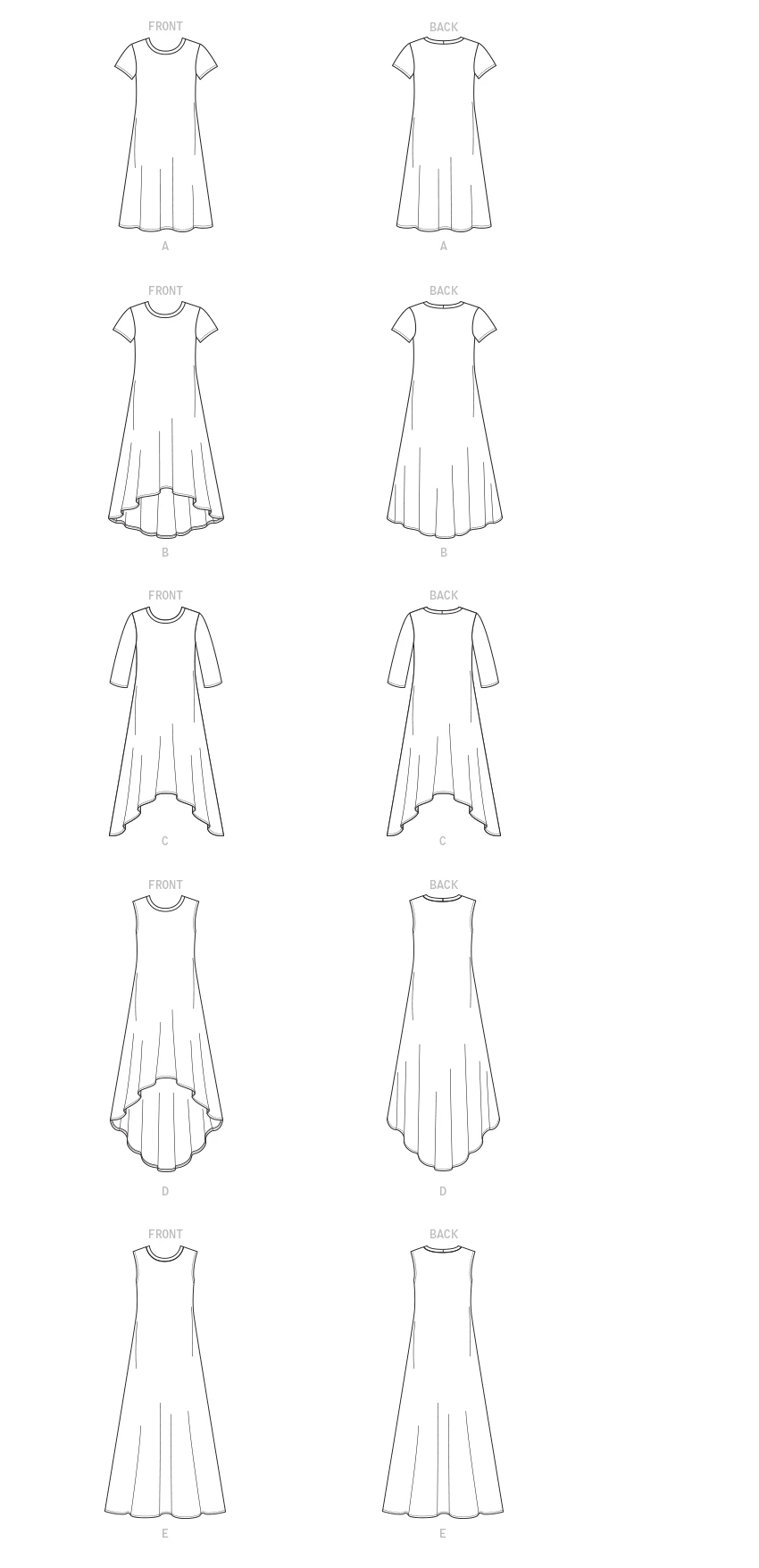 McCall's Sewing Pattern Misses' Straight, Handkerchief, or High-Low Hem Dresses (PDF) 5 McCall's Sewing Pattern Misses' Straight, Handkerchief, or High-Low Hem Dresses (PDF)