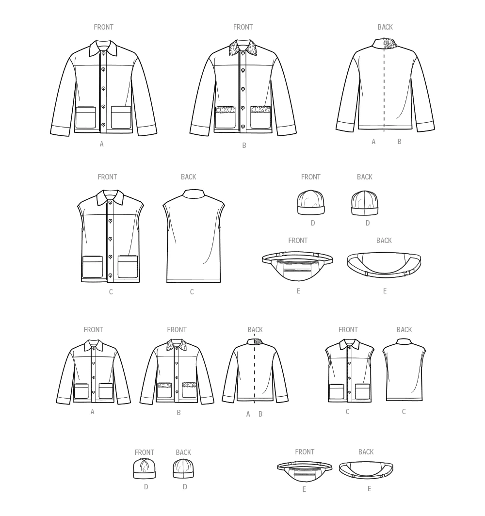 Simplicity Sewing Pattern Boys' and Men's Jacket, Vest, Hat and Crossbody Bag 11 Simplicity Sewing Pattern Boys' and Men's Jacket, Vest, Hat and Crossbody Bag