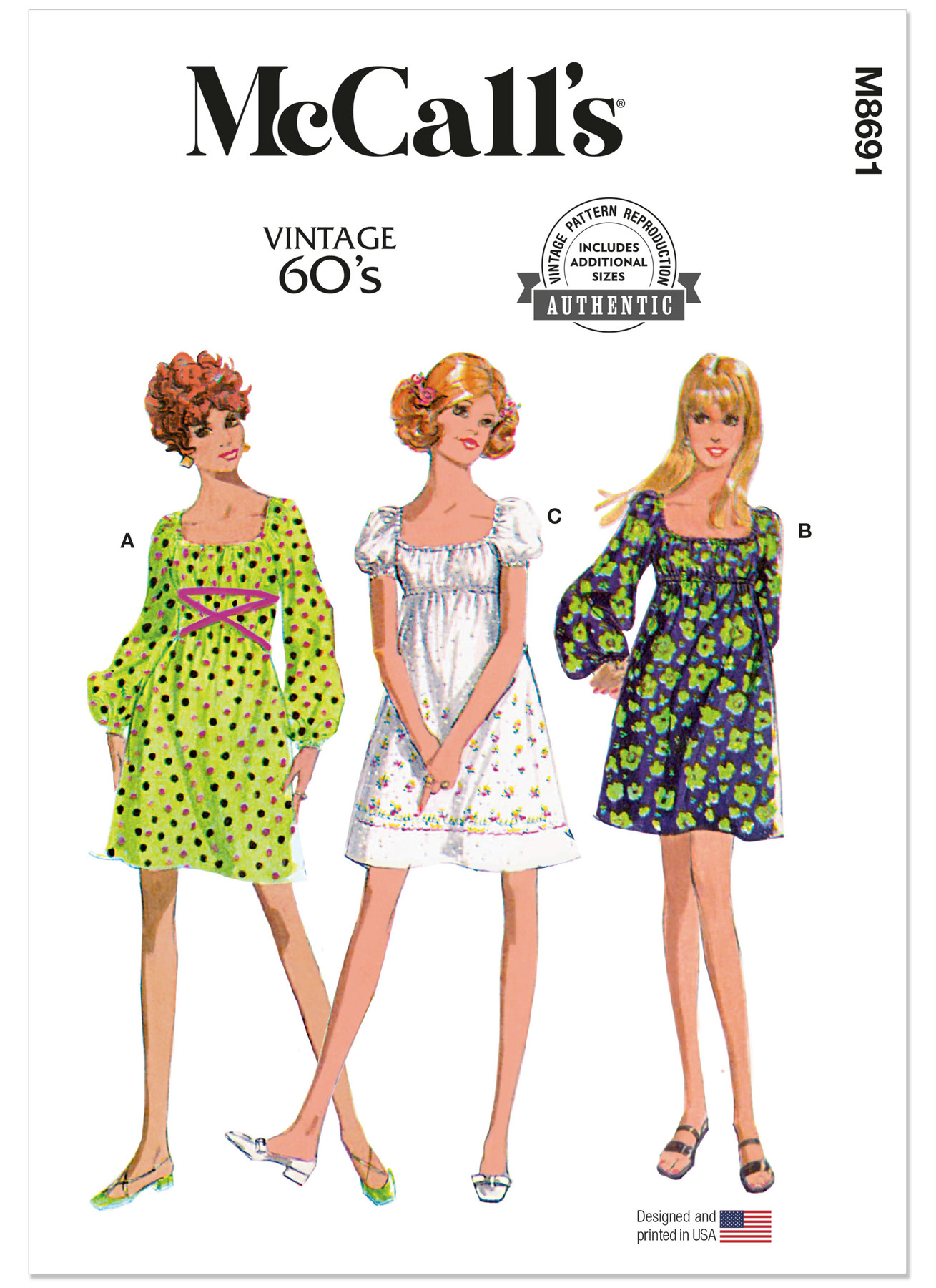 McCall's Sewing Pattern Misses' Dress with Sleeve Variations 1 McCall's Sewing Pattern Misses' Dress with Sleeve Variations